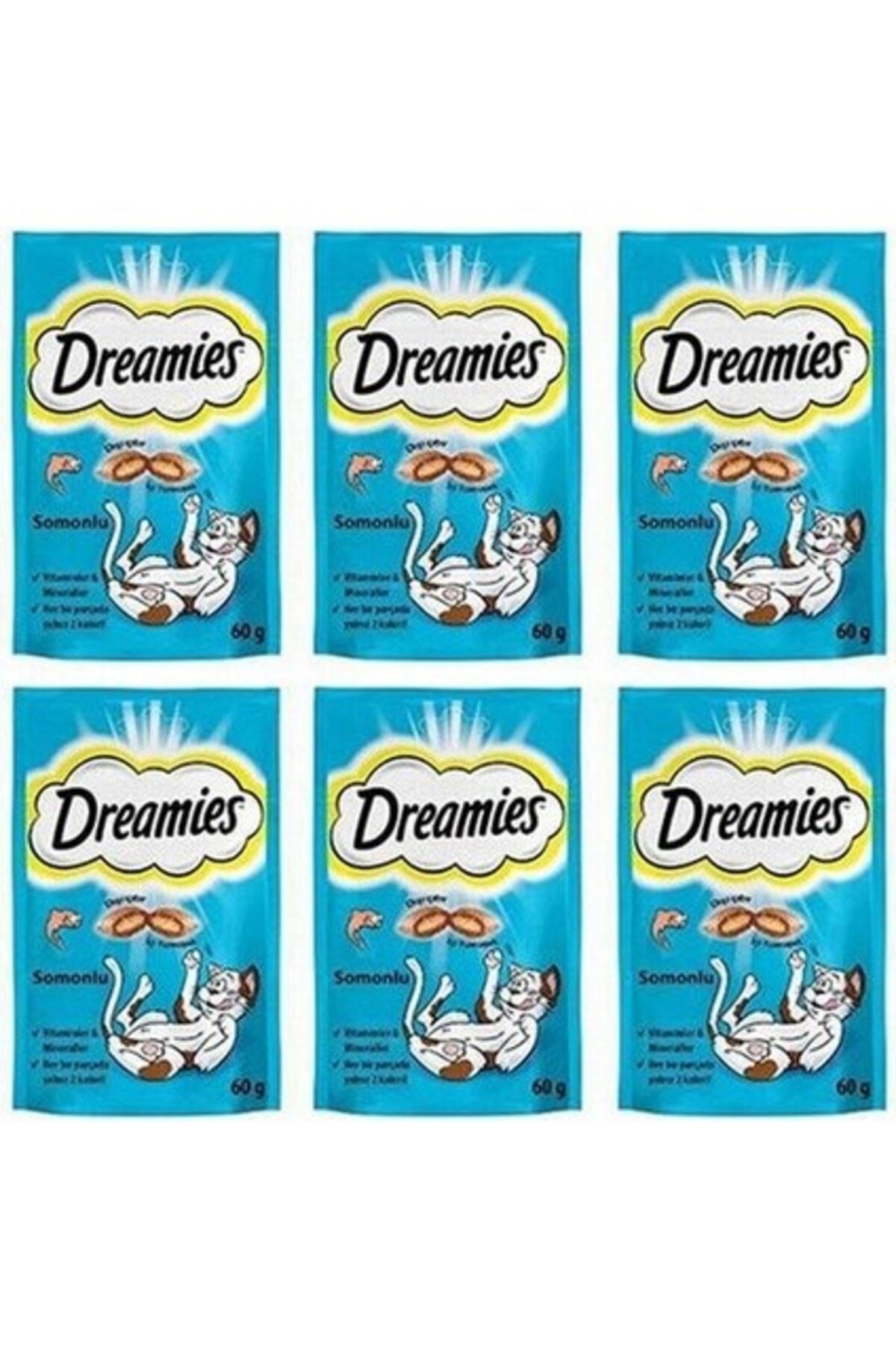 Dreamies Somon Balıklı Kedi Ödülü 6X60 gr