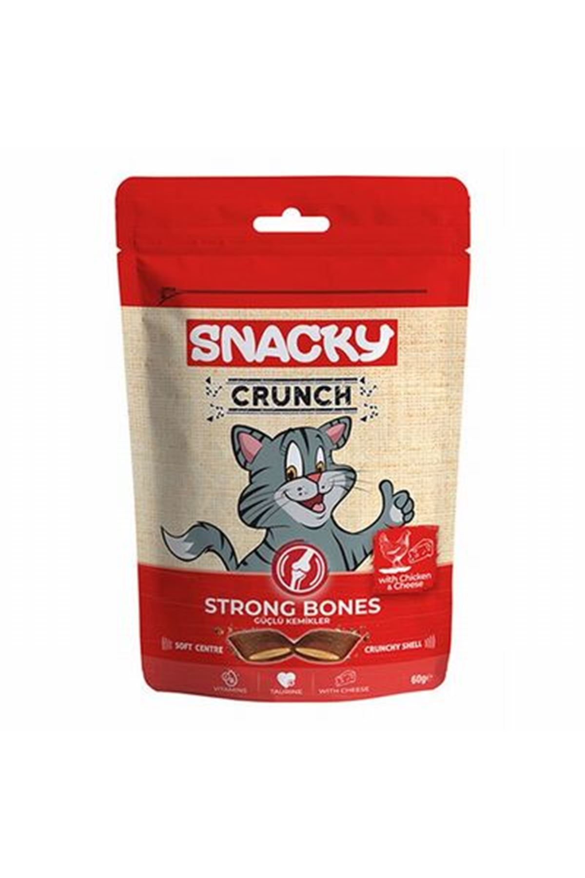 Snacky Kedi Crunch Kemik Sağ. Tavuk,Peynirli 10'Lu