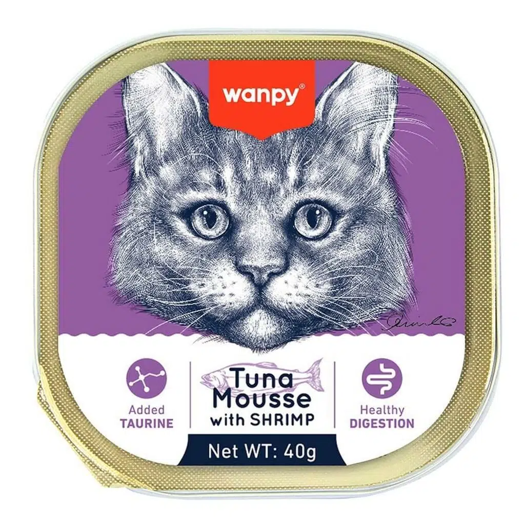 Wanpy  Kedi Yaş Mama Ton Balık,Karidesli 40G