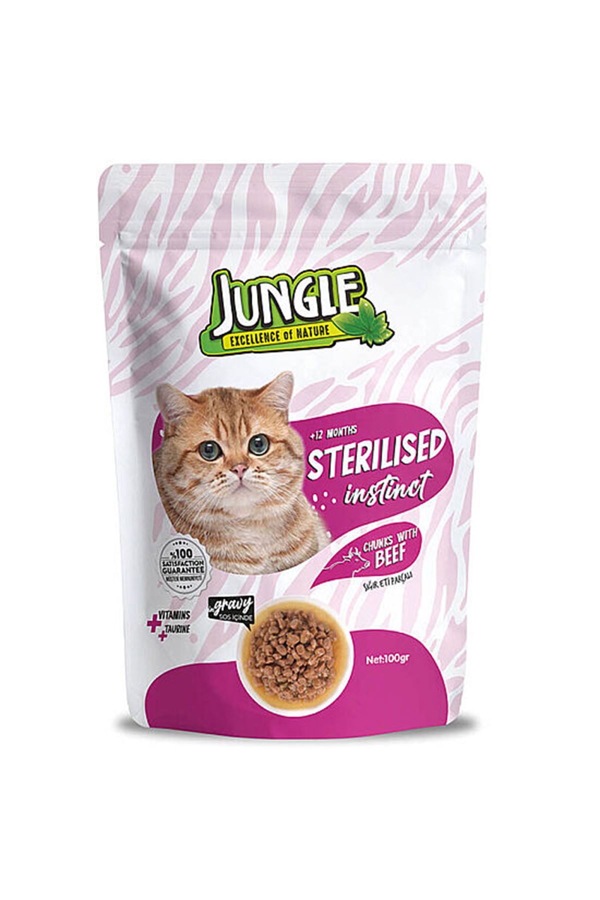 Jungle Kısır Kedi Yaş Maması Biftekli 100 G