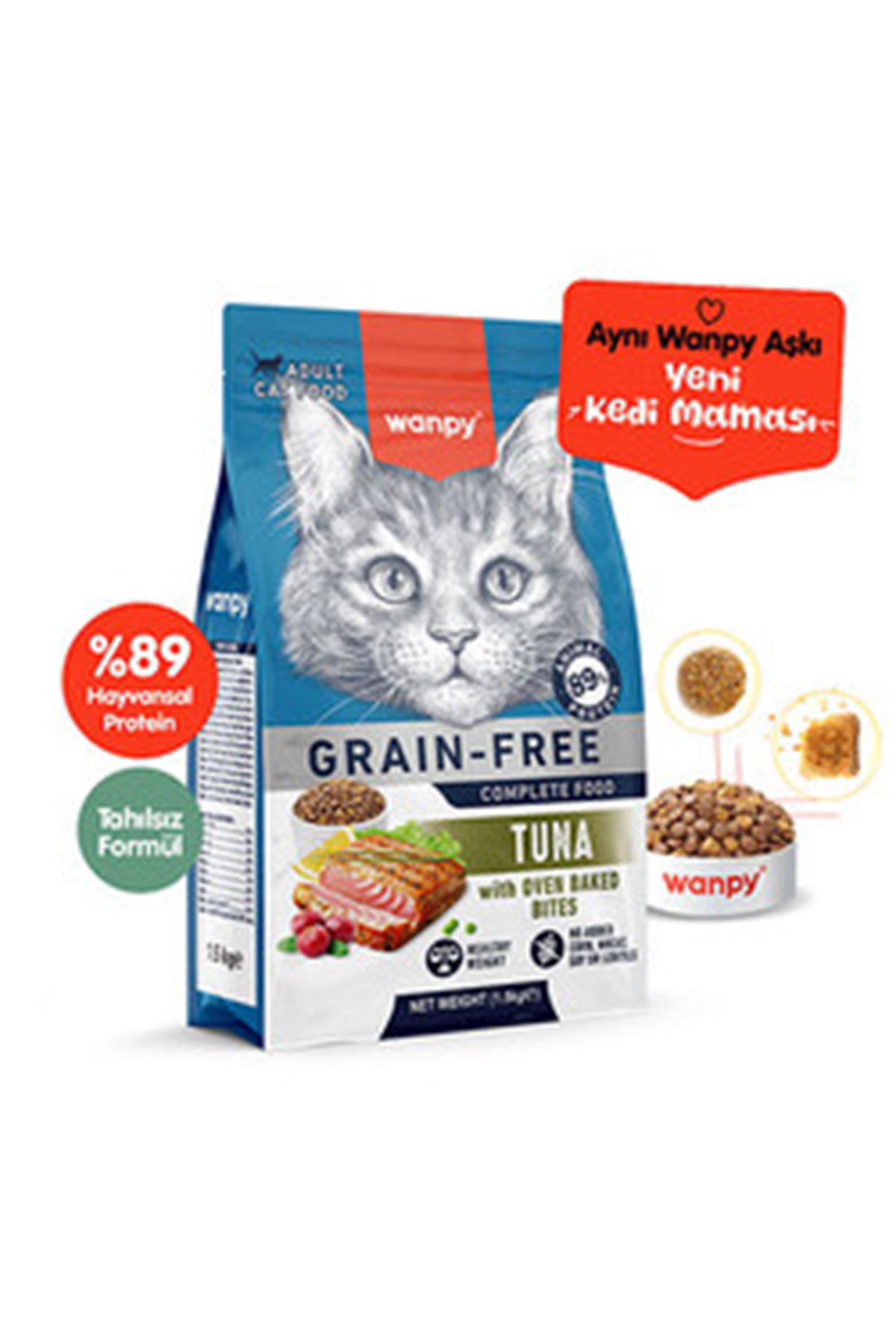 Wanpy Kedi Maması Ton Balıklı Tahılsız 1.5 Kg