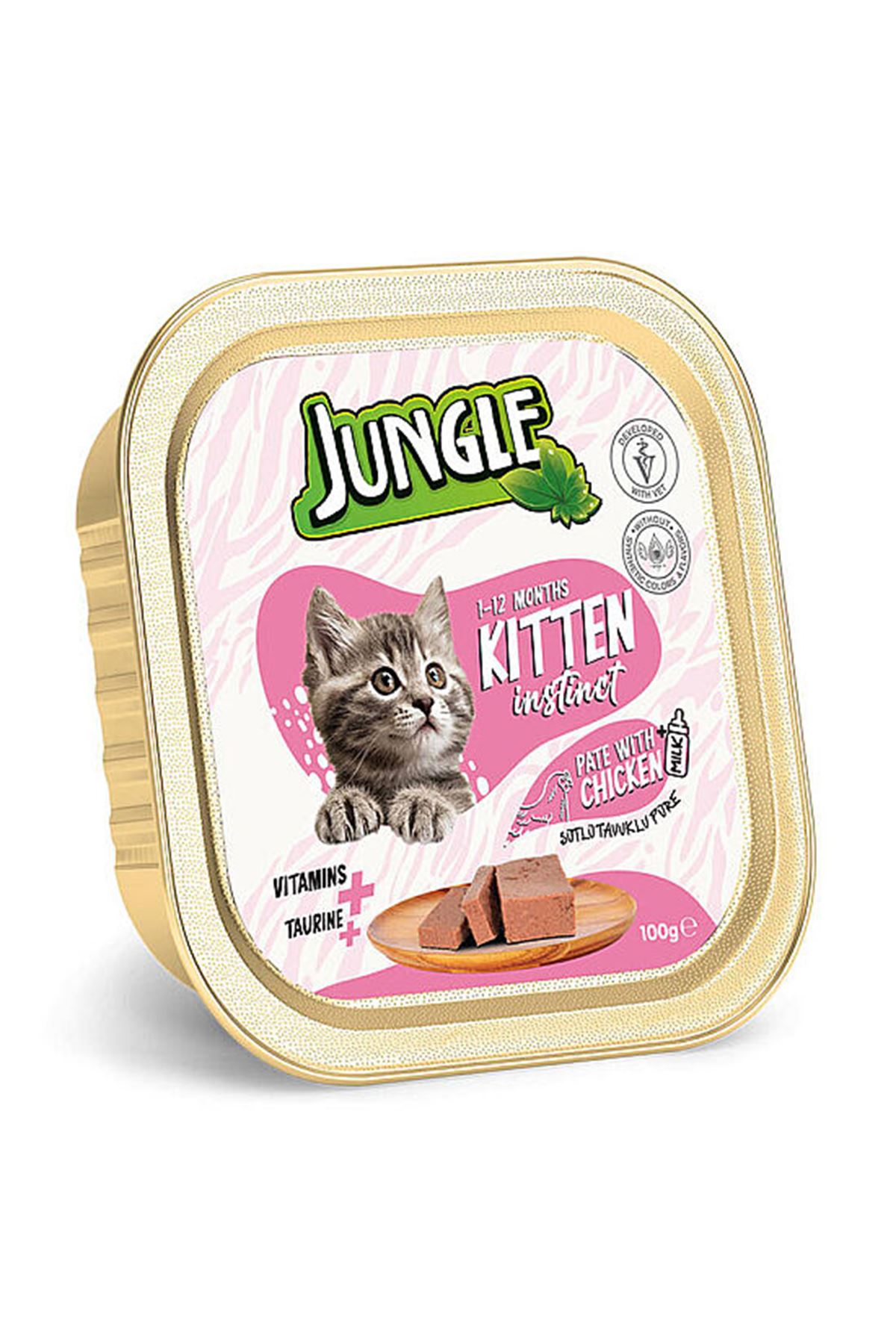 Jungle Yavru Kedi Yaş Maması Sütlü Ve Tavuklu 100G