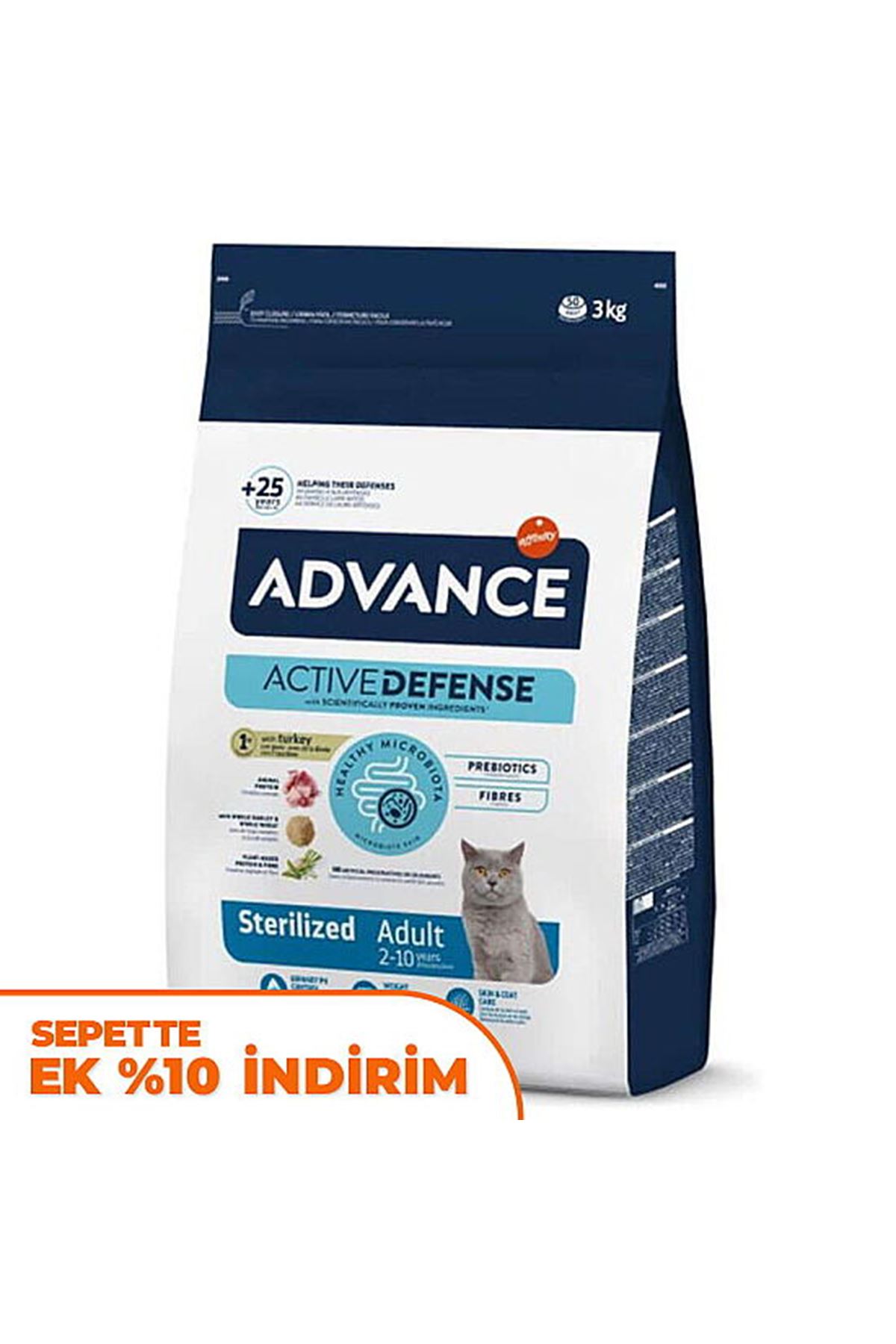 Advance Kısır Kedi Maması Hindili 3 Kg
