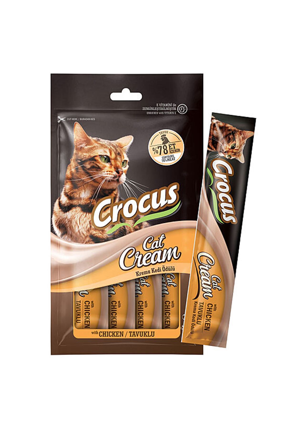 Crocus Kedi Ödül Maması Krema Tavuklu 4*15 G