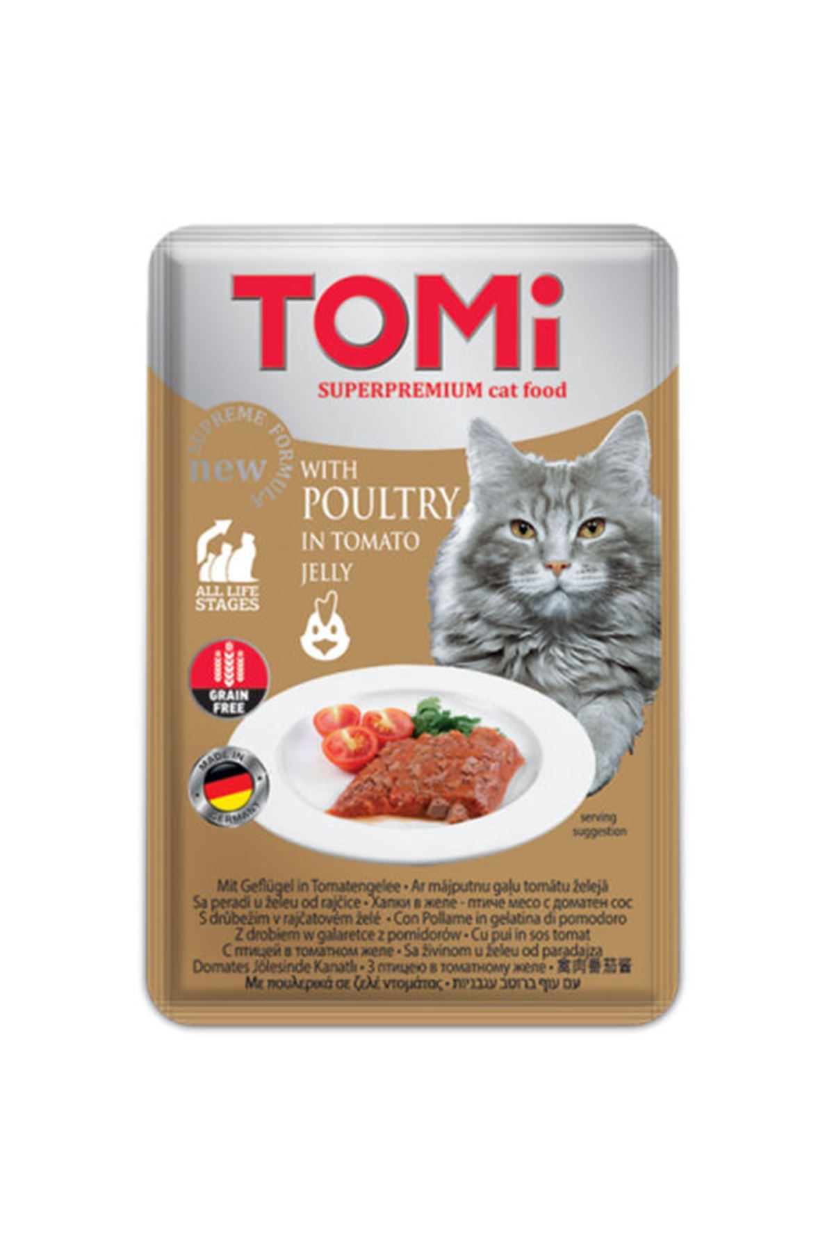 Tomi Kedi Yaş Maması Kümes Hayvan, Domatesli 100 G