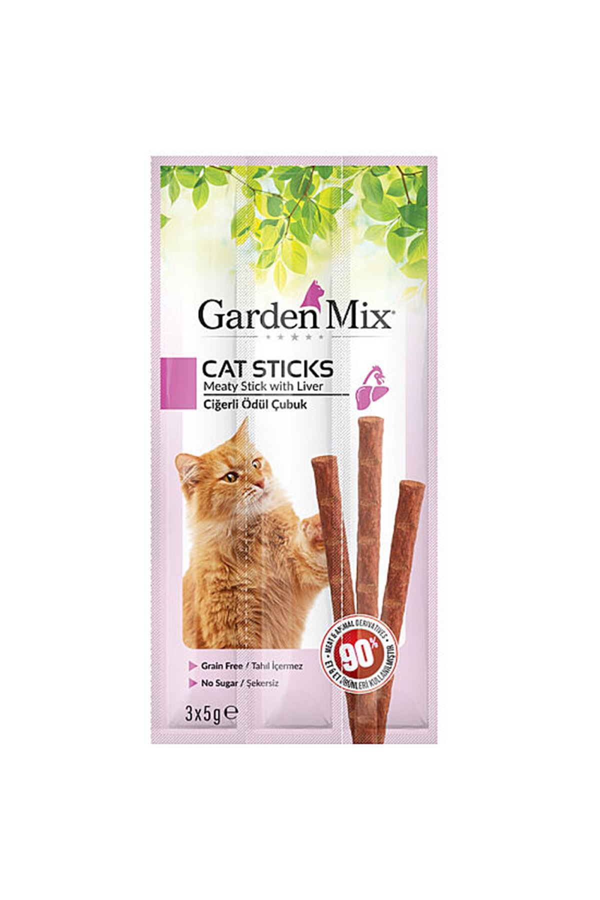 Garden Mix Kedi Ödül Ciğerli Tahılsız Stick 3*5 G