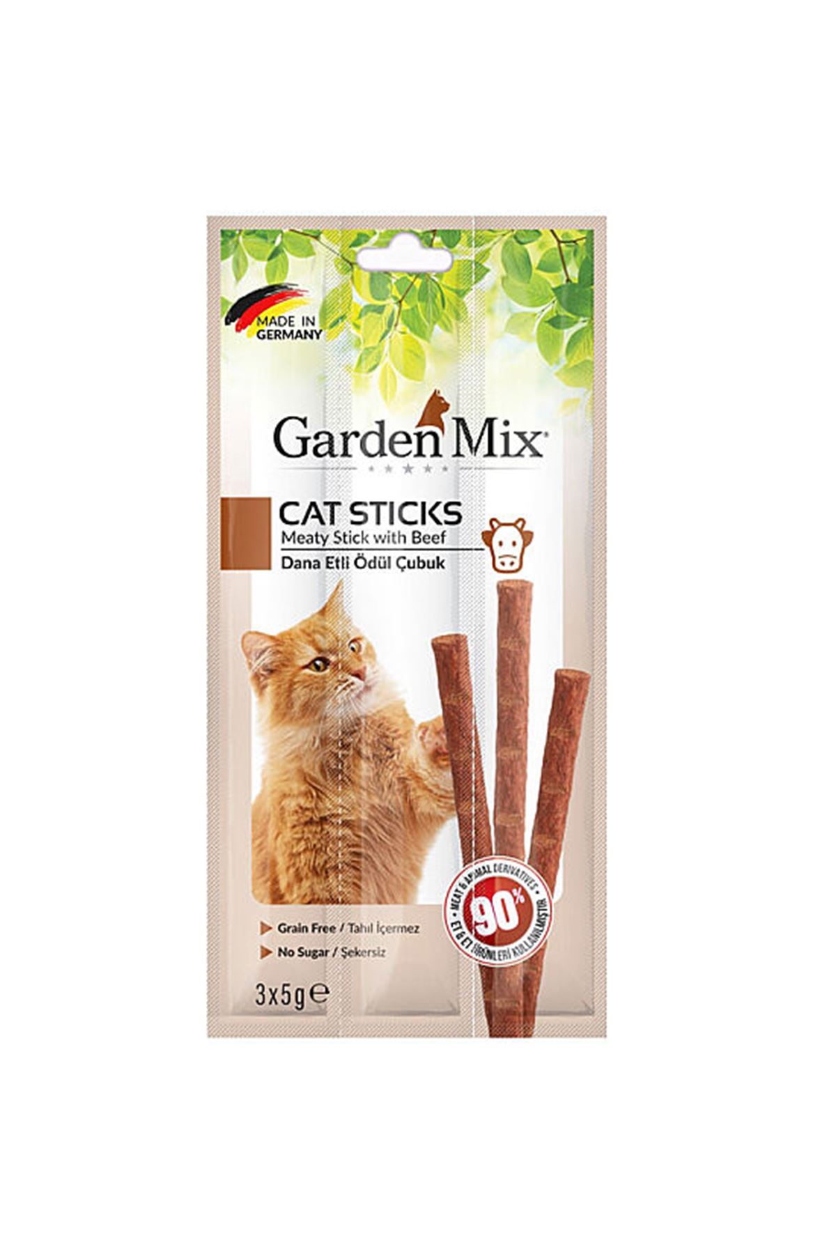 Garden Mix Kedi Ödül Dana Etli Tahılsız Stick 3*5G