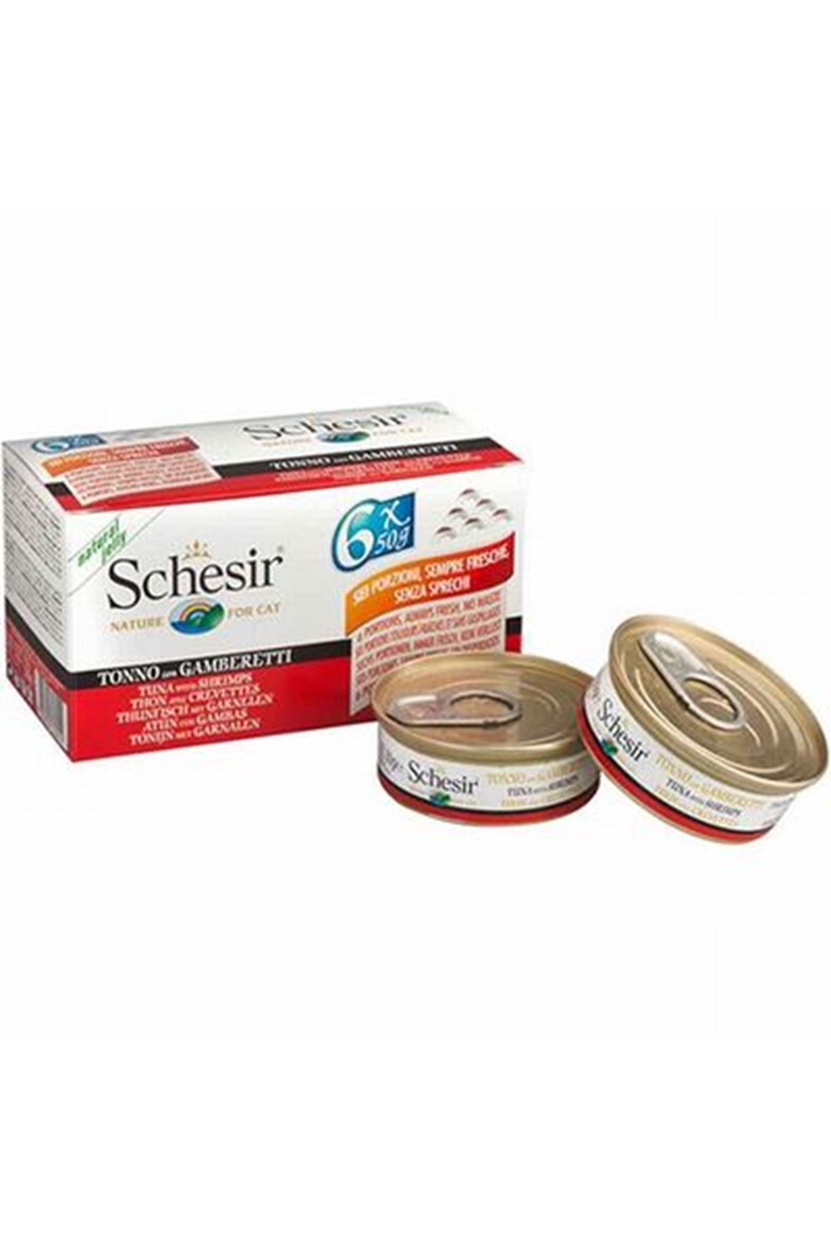 Schesir Kedi Yaş Maması Ton Balığı,Karidesli 6*50G