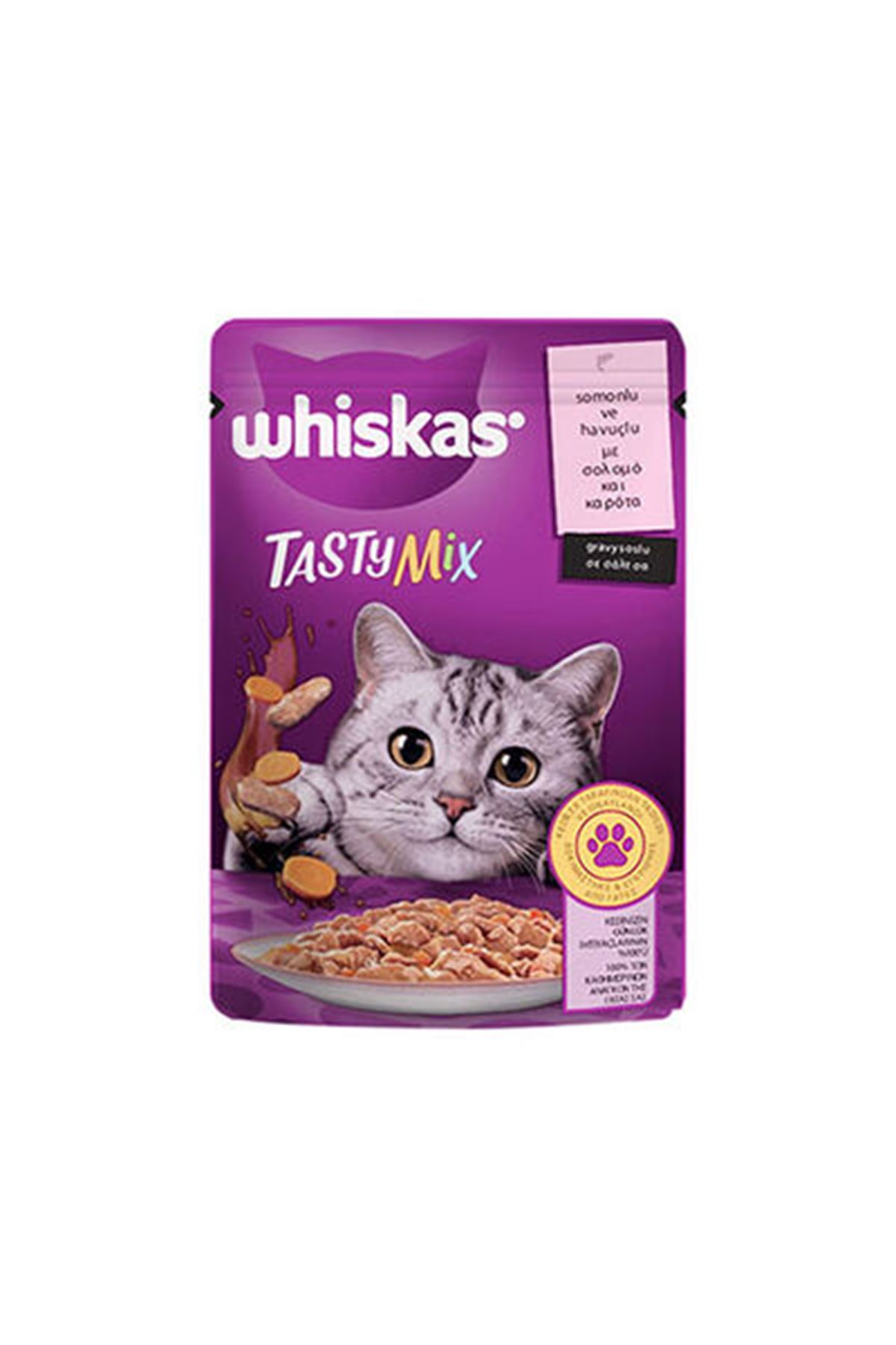 Whiskas Kedi Yaş Maması Tasty Mix Somon, Havuç 85G