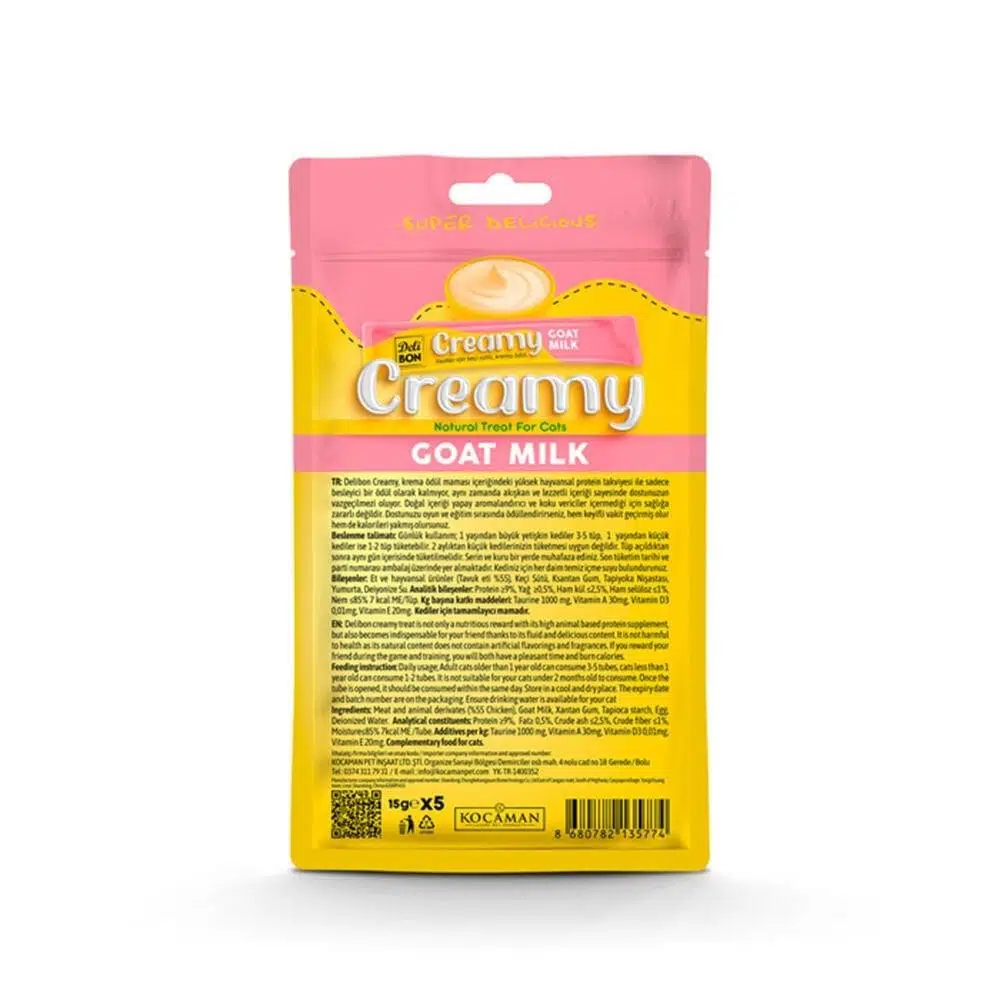 Delibon Creamy Kedi Ödül Maması Keçi Sütlü 5*15 G