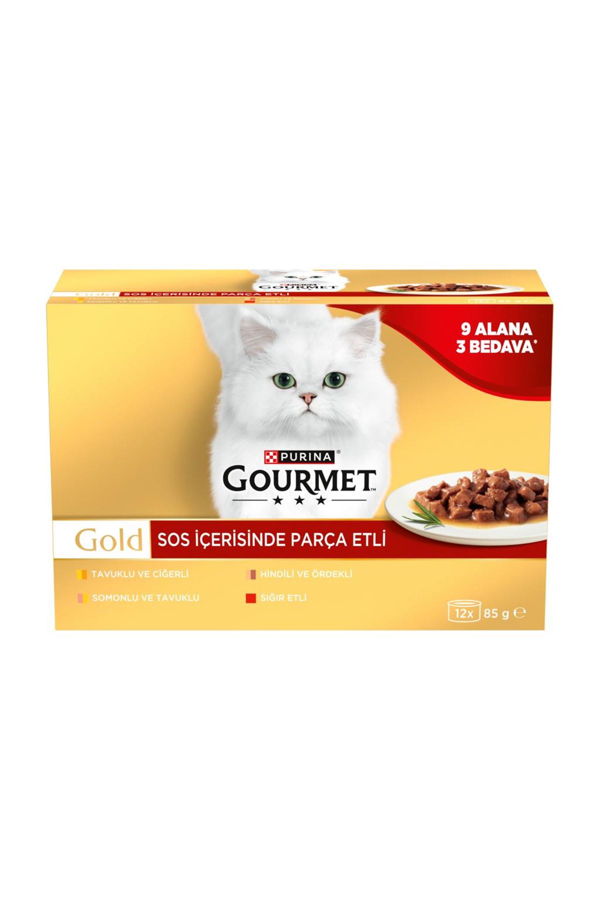 Gourmet Gold Kedi Yaş Maması Parça Etli 12*85 G