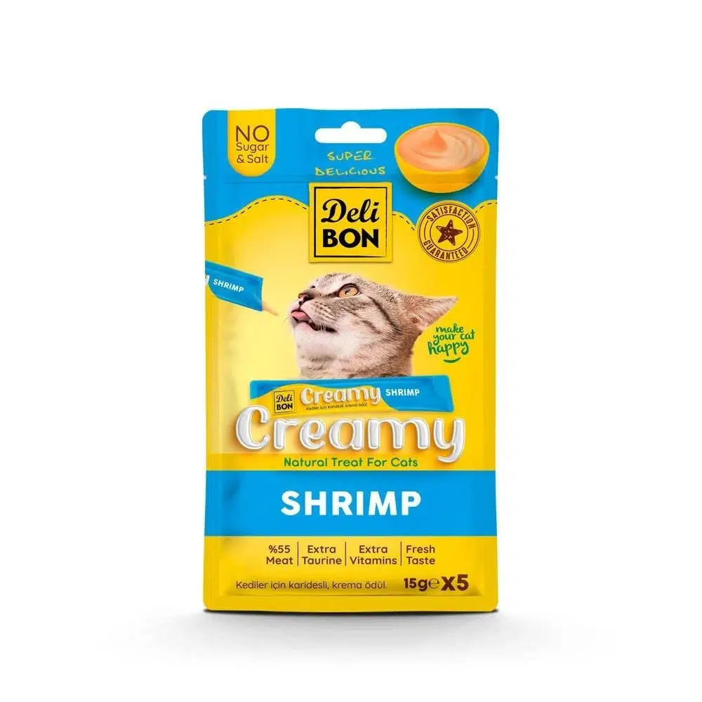 Delibon Creamy Kedi Ödül Maması Karidesli 5*15 G