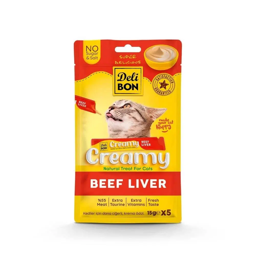 Delibon Creamy Kedi Ödül Maması Somonlu 5*15 G