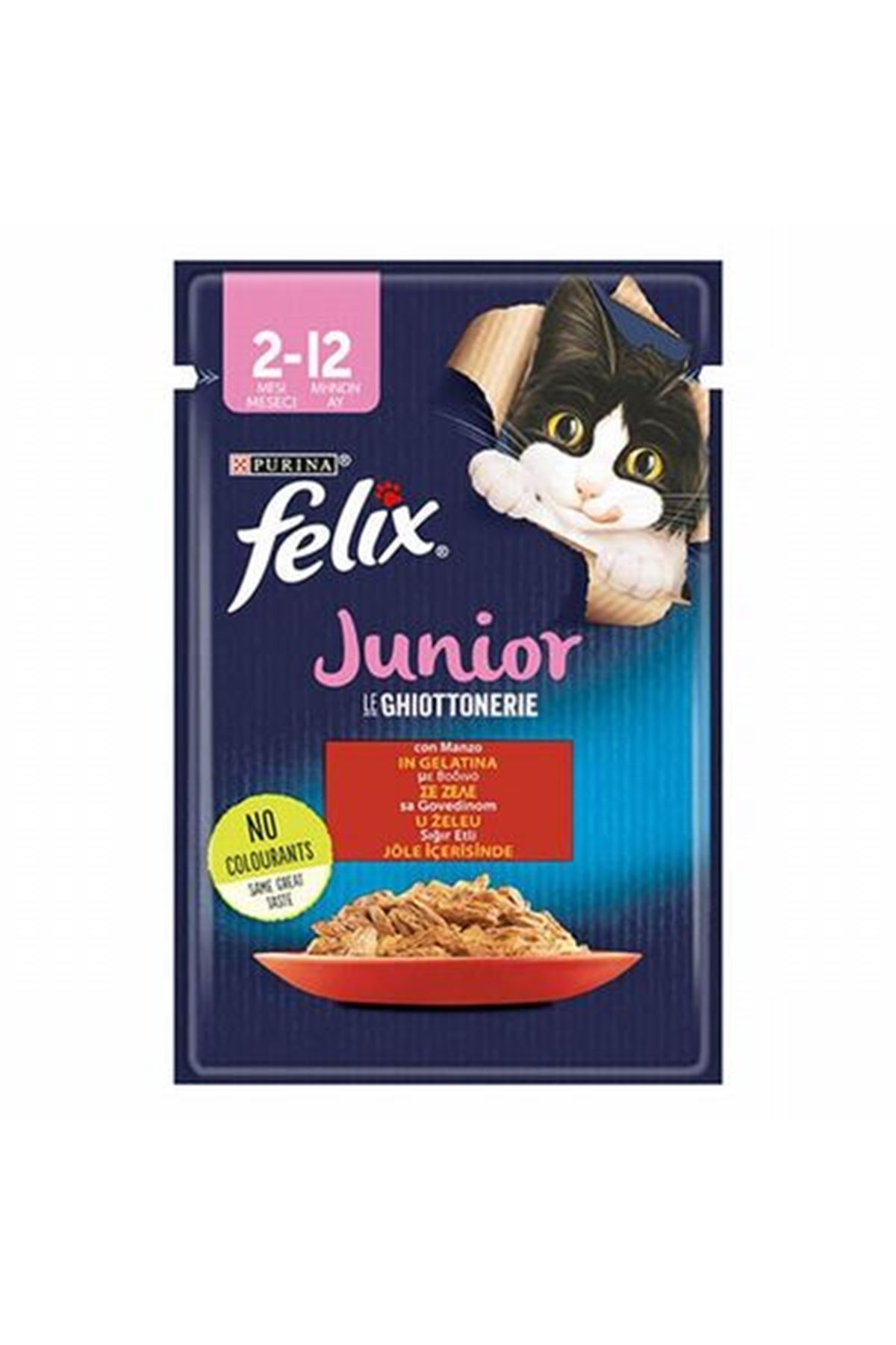 Felix Yavru Kedi Yaş Mama Sığır Etli,Tavuklu 85G