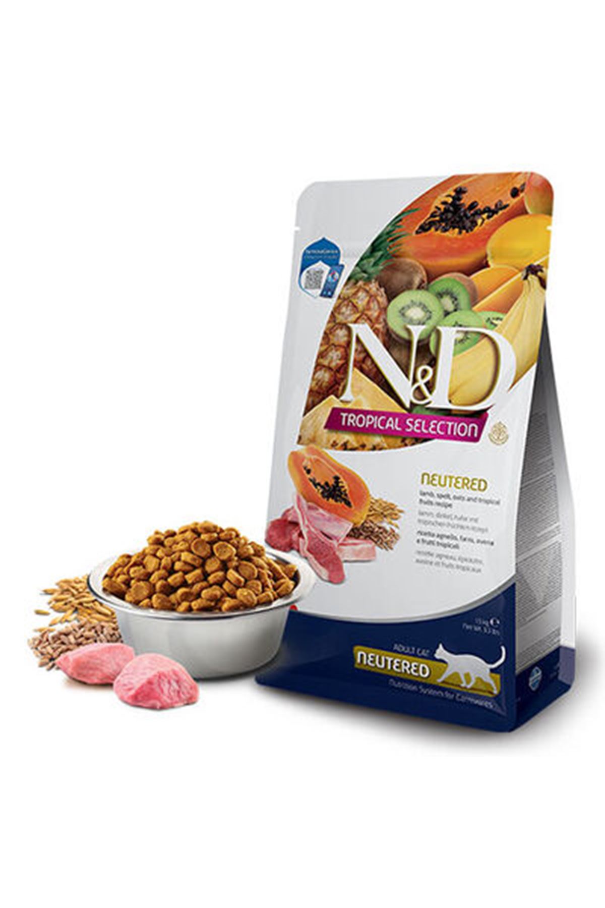 N&D Kısır Kedi Maması Kuzulu, Tropikal Meyve 1.5Kg