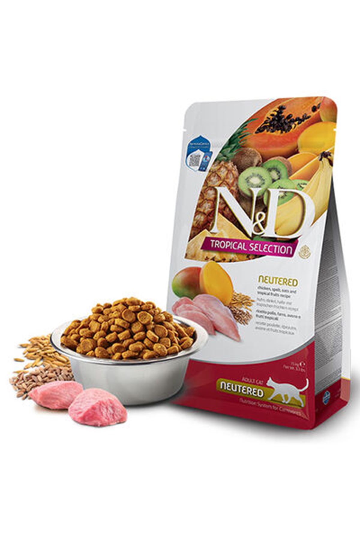 N&D Kısır Kedi Maması Tavuklu, Tropikal Meyve 5 Kg