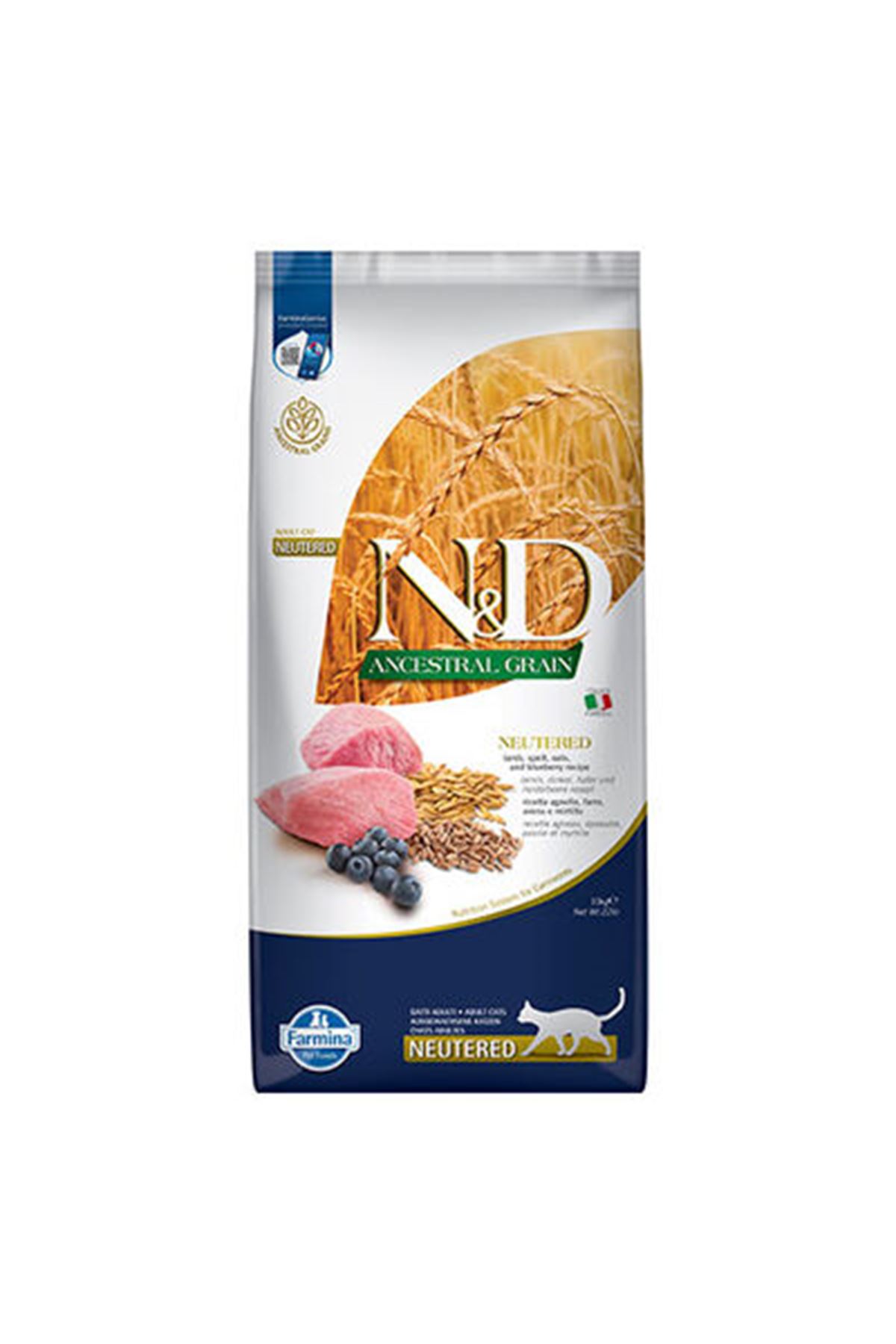 N&D Kısır Kedi Maması Kuzulu, Yaban Mersinli 10 Kg