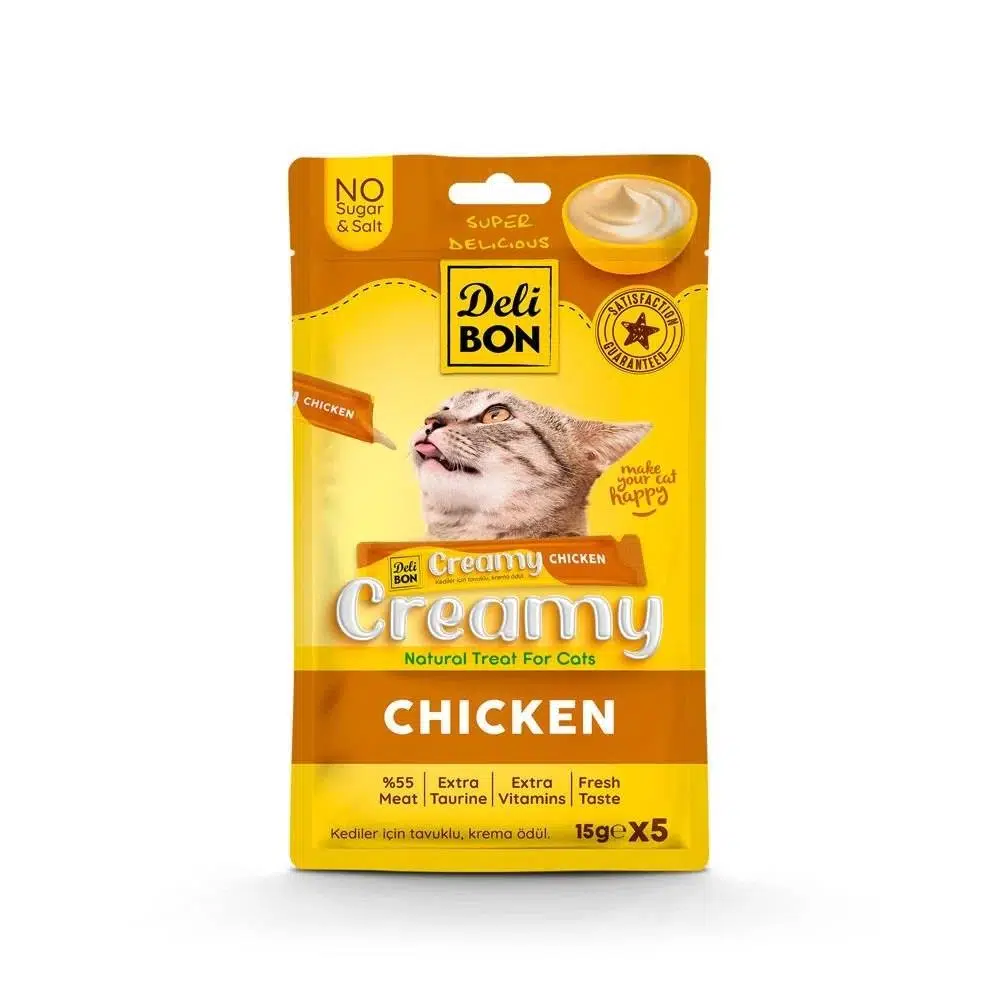 Delibon Creamy Kedi Ödül Maması Tavuklu 5*15 G
