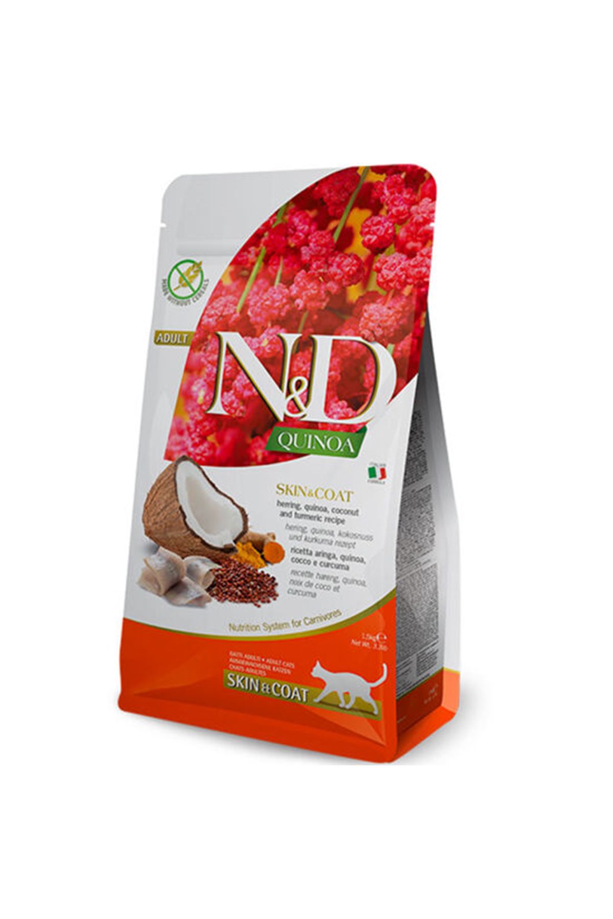 N&D Kedi Maması Kinoa Skin Coat Ringa Balık 1.5 Kg