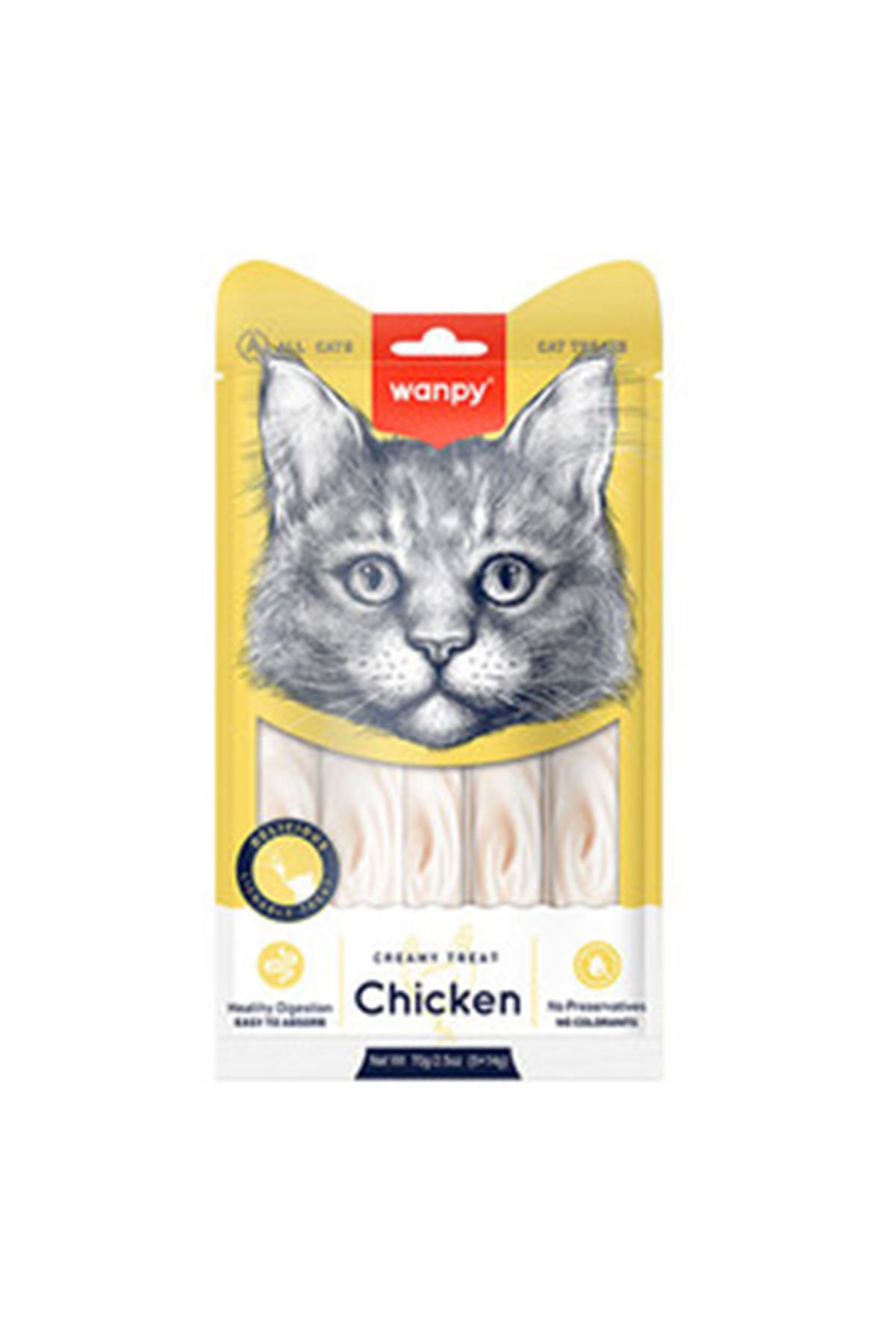 Wanpy Kedi Krema Tavuklu 5*14 G