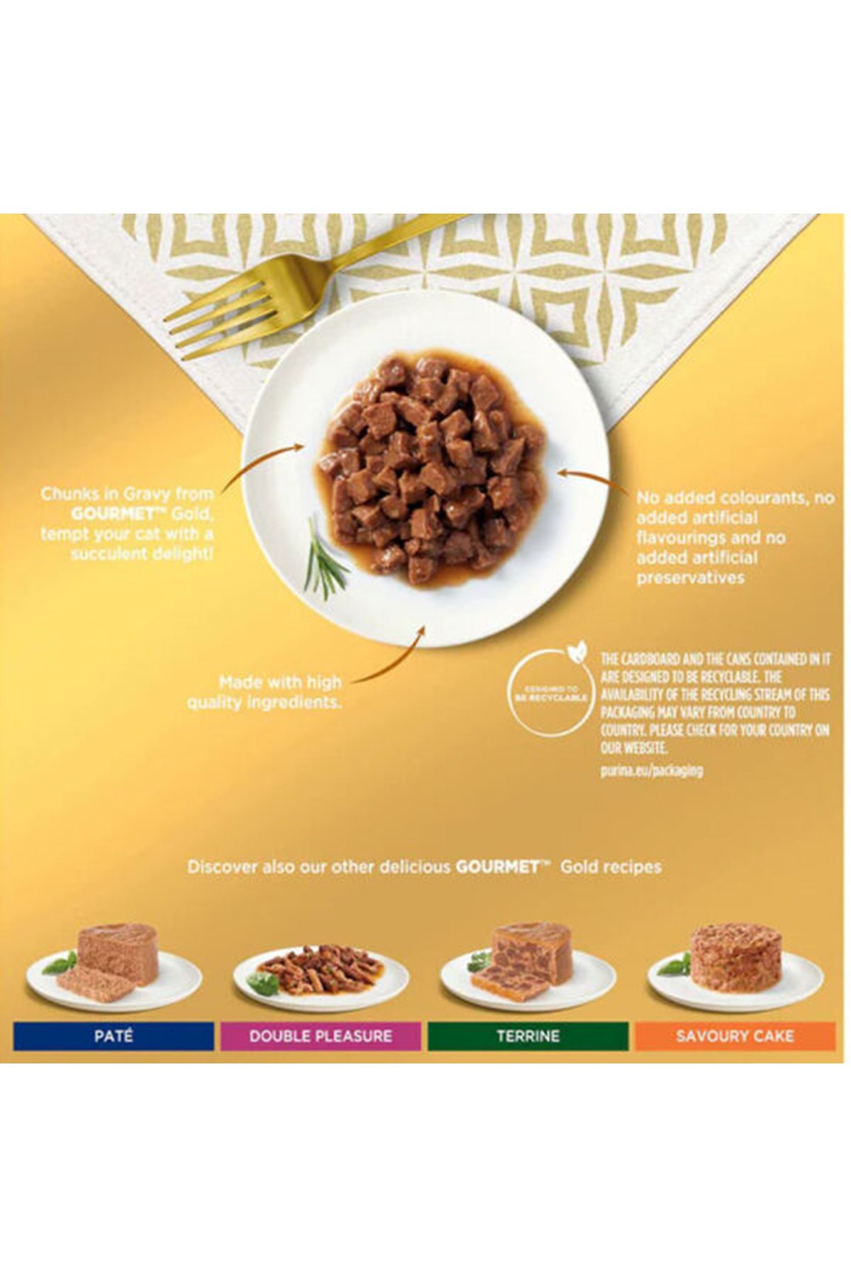 Gourmet Gold Kedi Yaş Maması Parça Etli 8*85 G