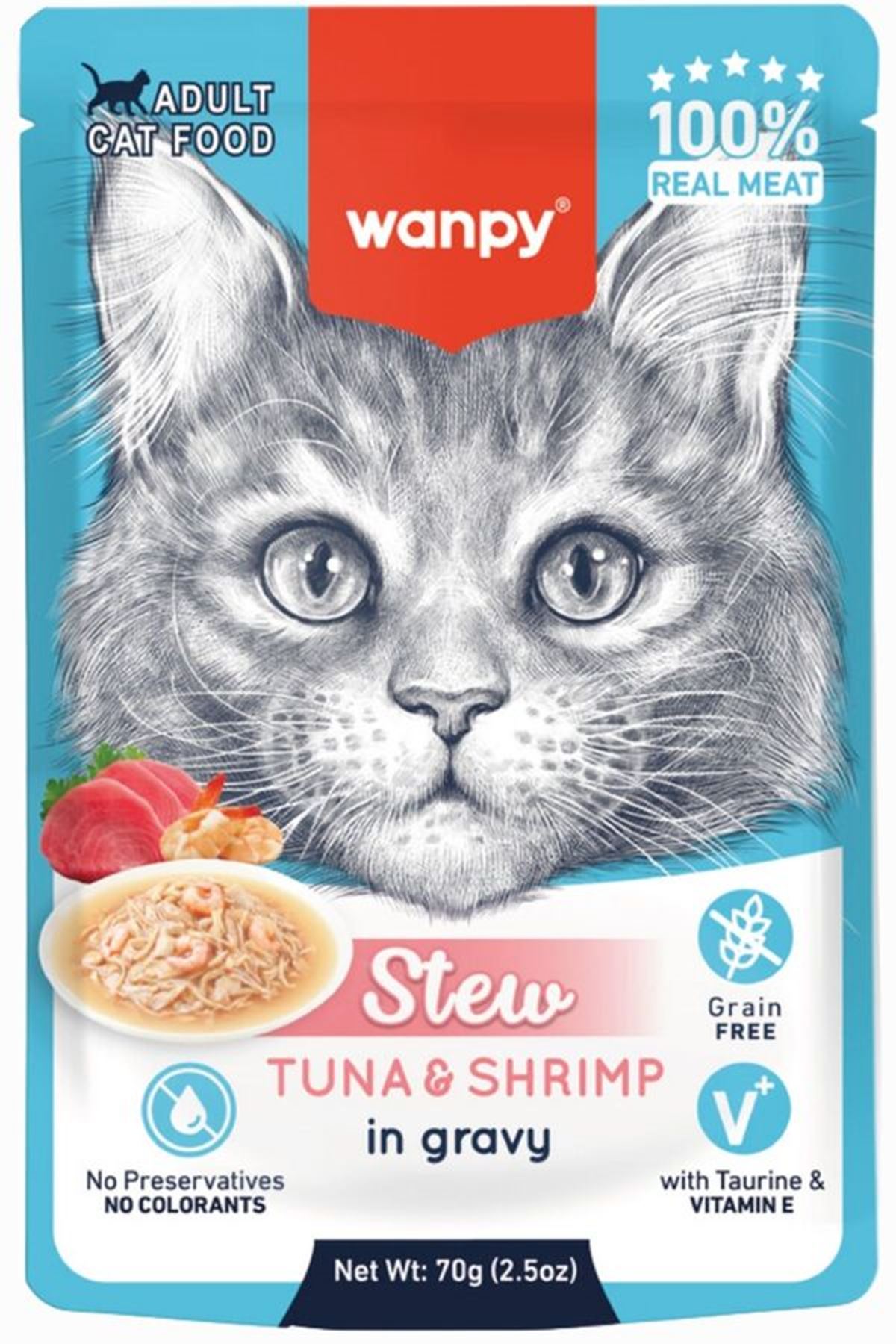 Wanpy Kedi Yaş Maması Balık Ve Karidesli 70 G