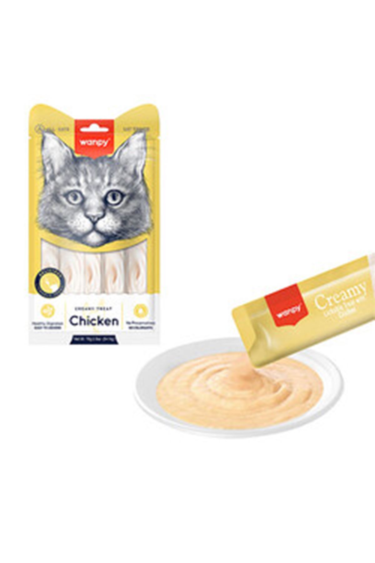 Wanpy Kedi Krema Tavuklu 5*14 G