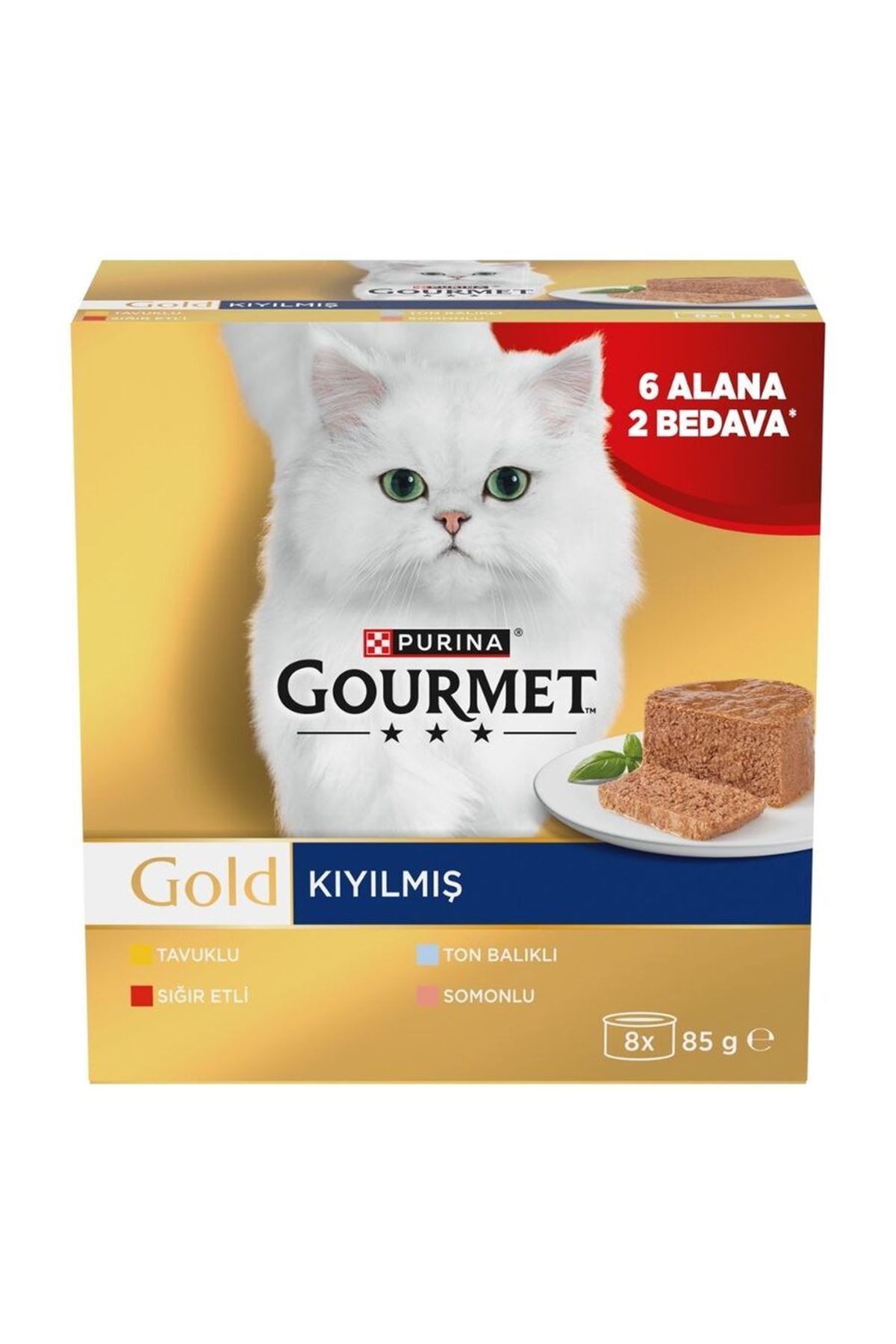 Gourmet Gold Kedi Yaş Maması Kıyılmış Etli 8*85 G