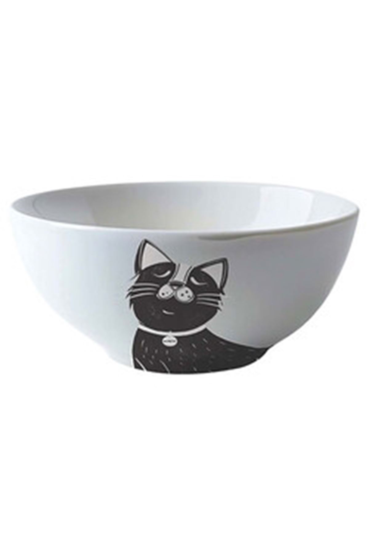 M-Pets Mama Ve Su Kabı Galya Seramik Siyah-Beyaz
