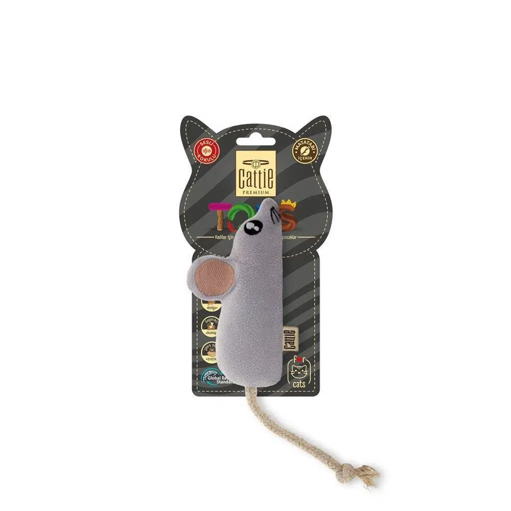 Cattie Kedi Oyuncağı Matatabili Peluş Fare 11 Cm