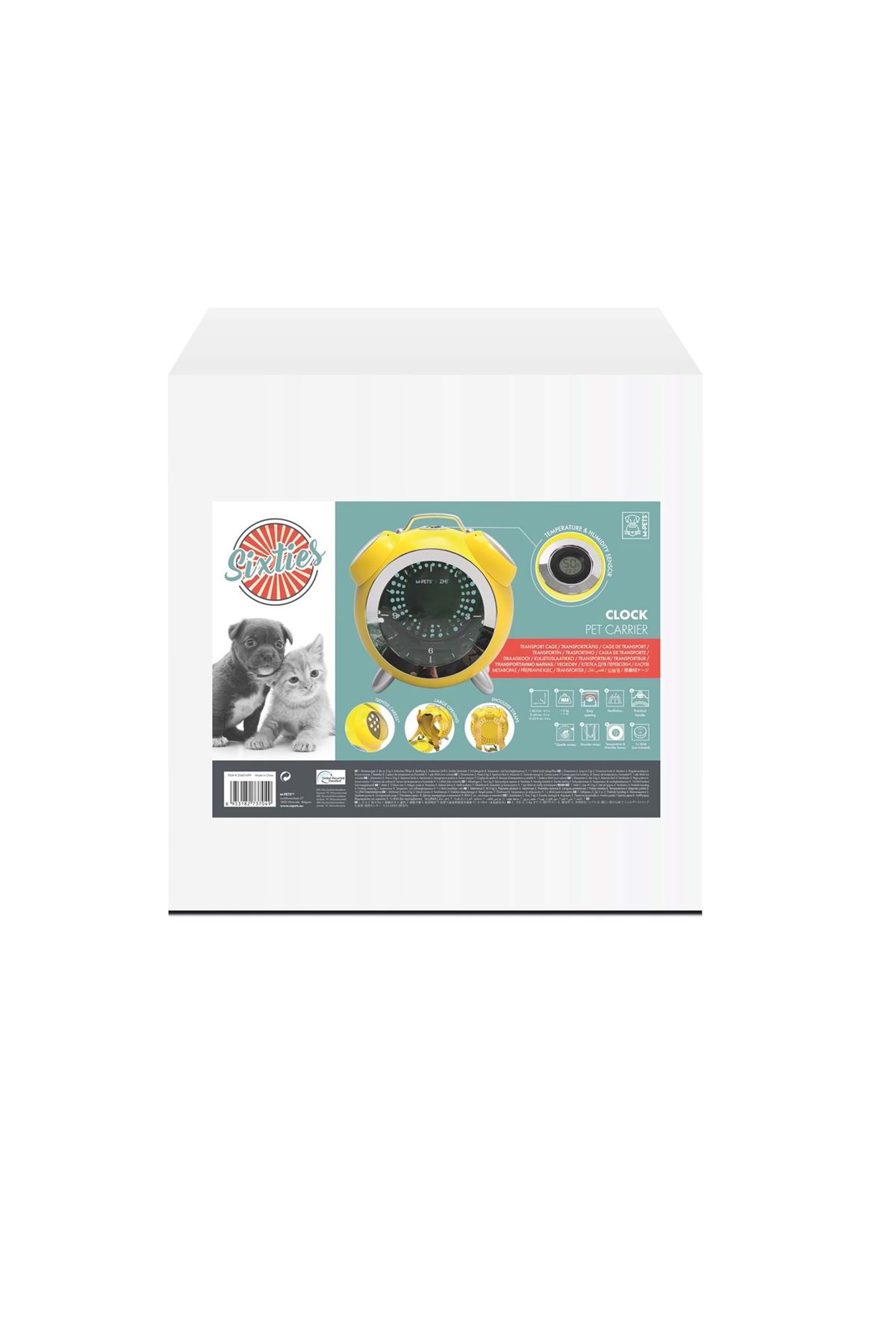 M-Pets Kedi Taşıma Çantası Saat Sarı 40*44*26 Cm