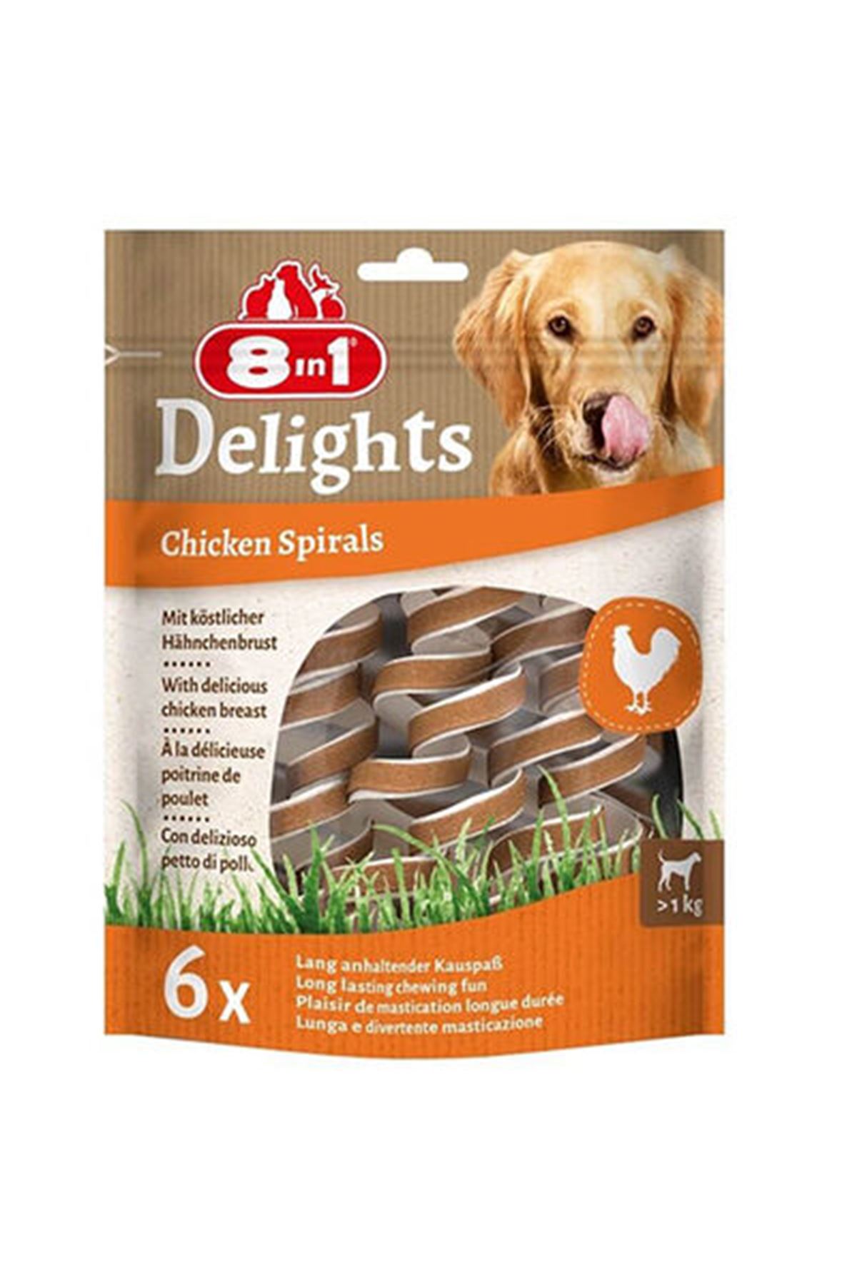 8IN1 Delights Köpek Ödül Maması Tavuklu 6*60 G