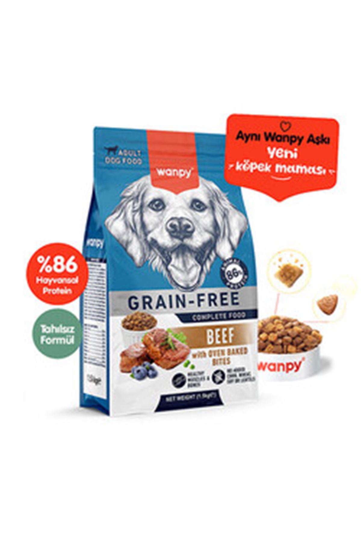 Wanpy Köpek Maması Sığır Etli Tahılsız 1.5 Kg
