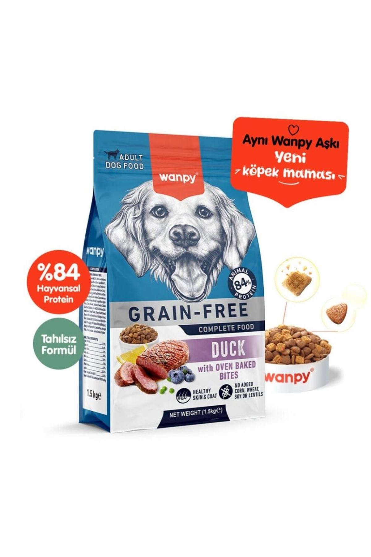 Wanpy Köpek Maması Ördekli Tahılsız 1.5 Kg