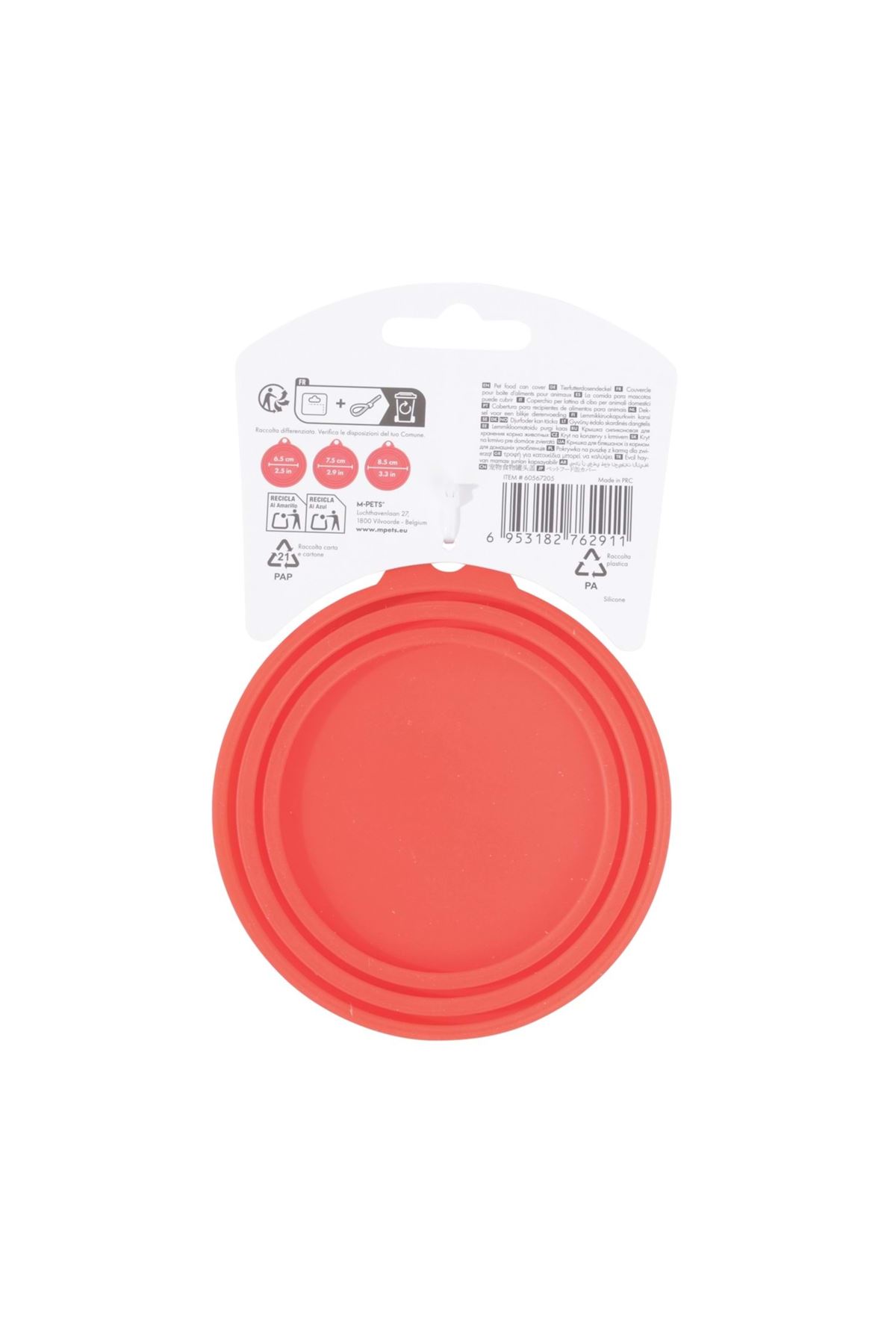 M-Pets Konserve Plastik Koruma Kapağı Kırmızı 9 Cm