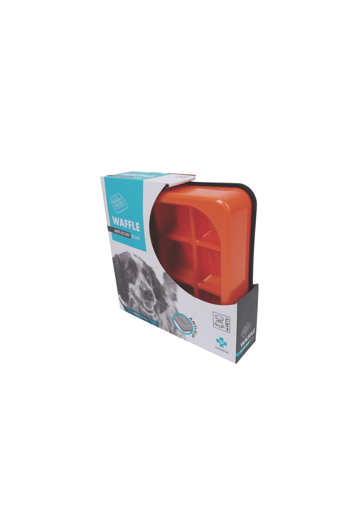 M-Pets Waffle Yavaş Beslenme Kabı Turuncu 1500 Ml