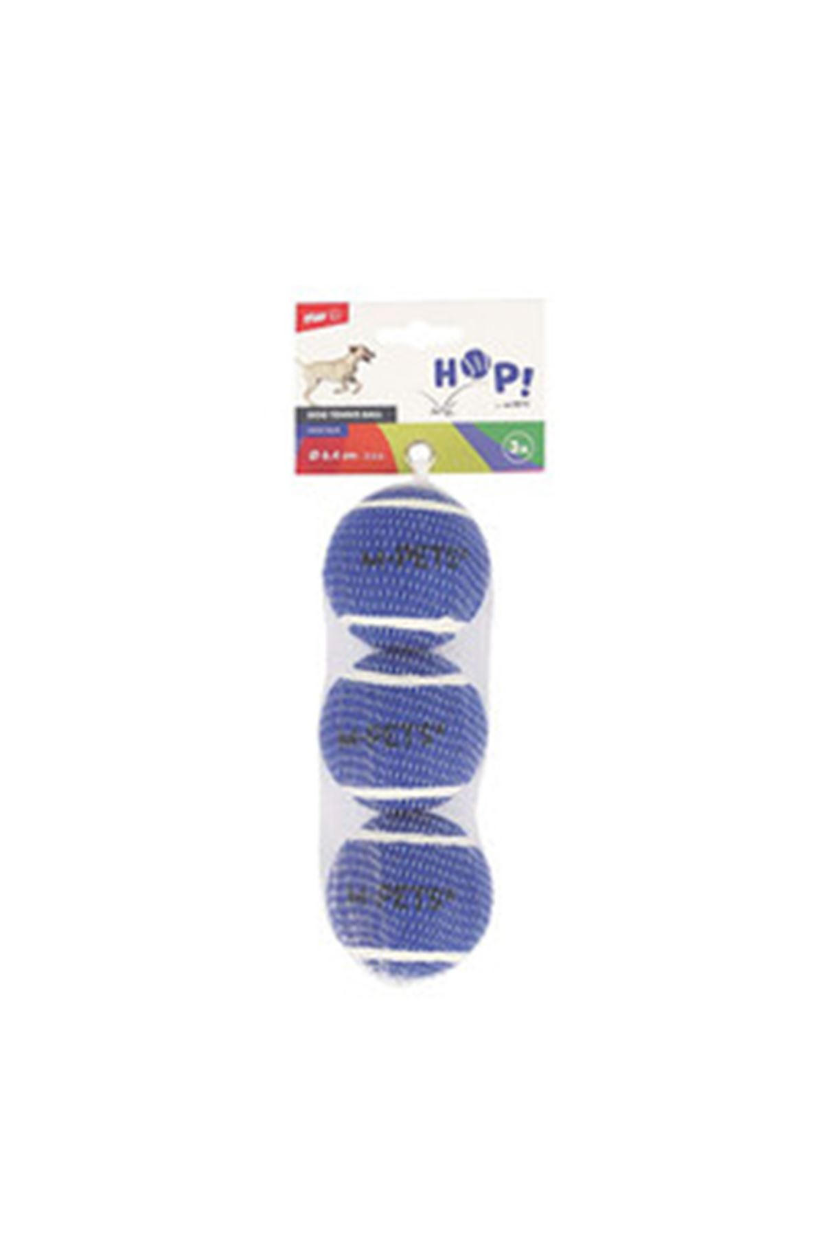 M-Pets Köpek Oyuncağı Hop Tenis Topu Mavi 3'Lü
