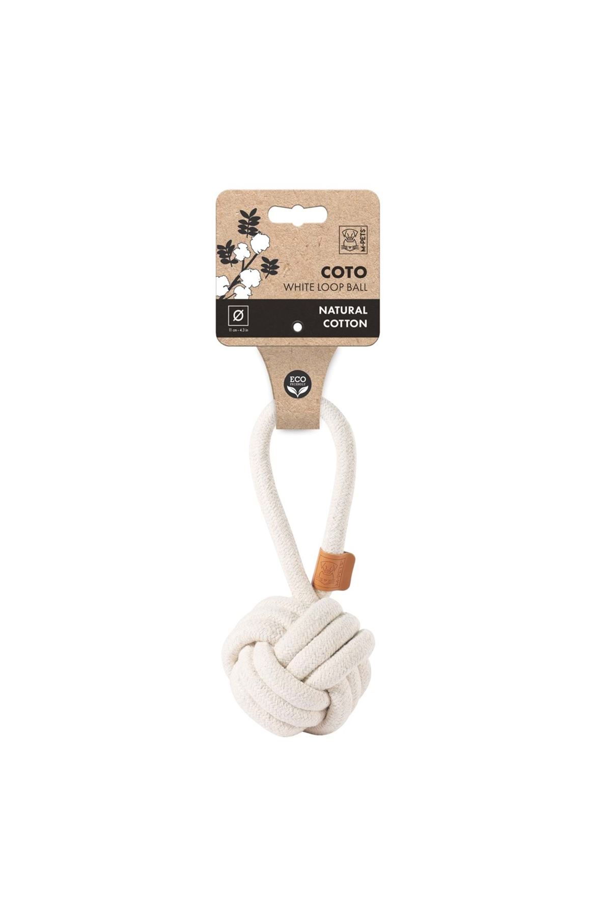 M-Pets Köpek Oyuncağı Çekmeli Top Beyaz 11*11*17Cm