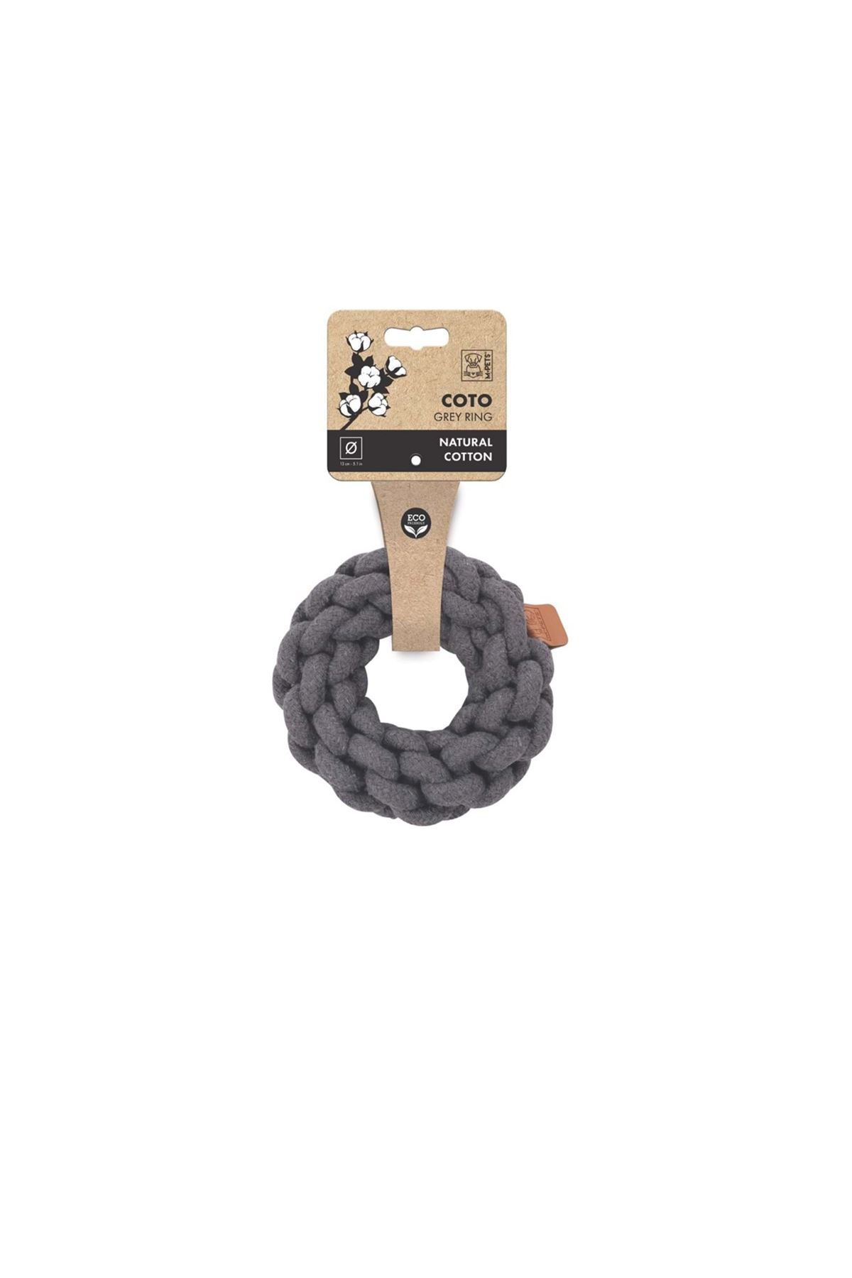 M-Pets Köpek Oyuncağı Örgü Halka Gri 13 Cm