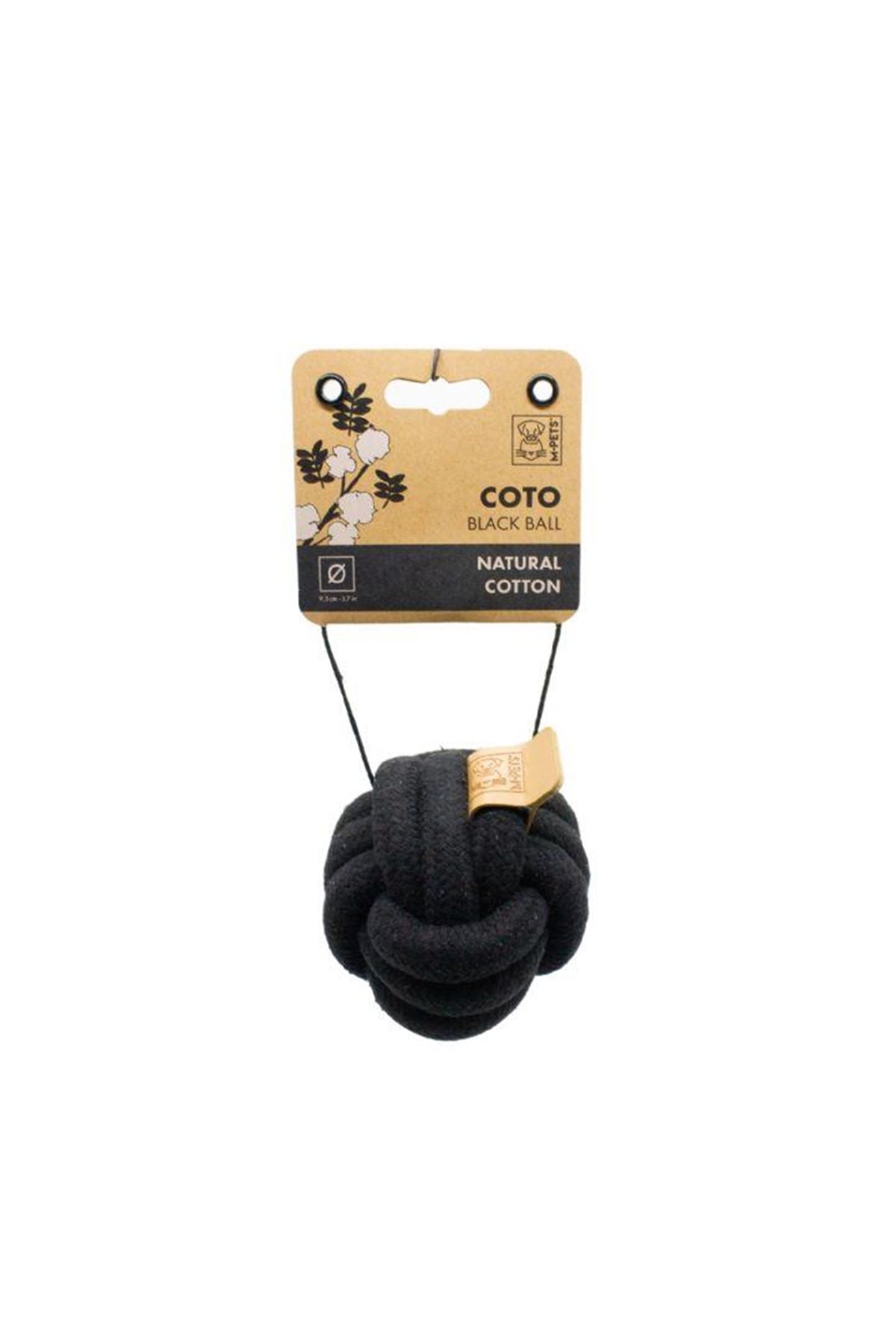 M-Pets Köpek Oyuncağı Örgü Top Siyah 9.5 Cm