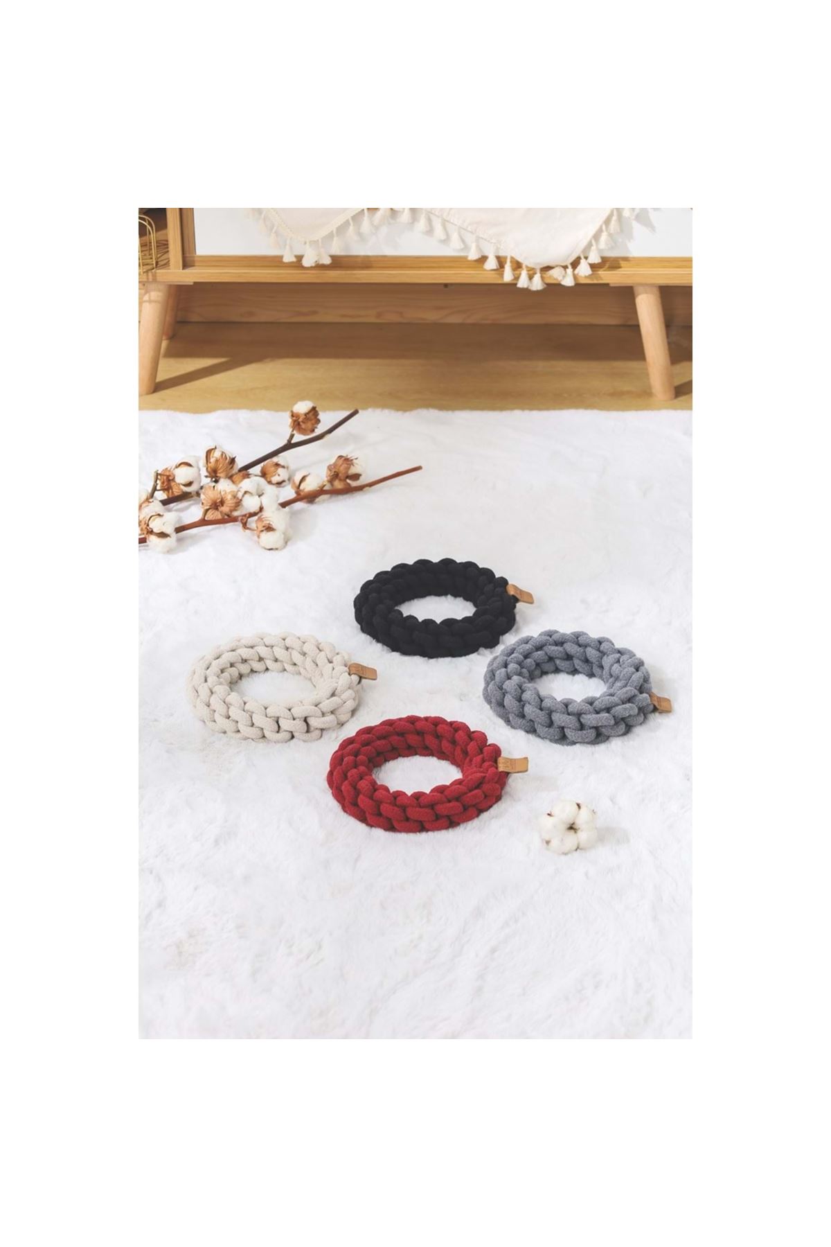 M-Pets Köpek Oyuncağı Örgü Halka Gri 13 Cm