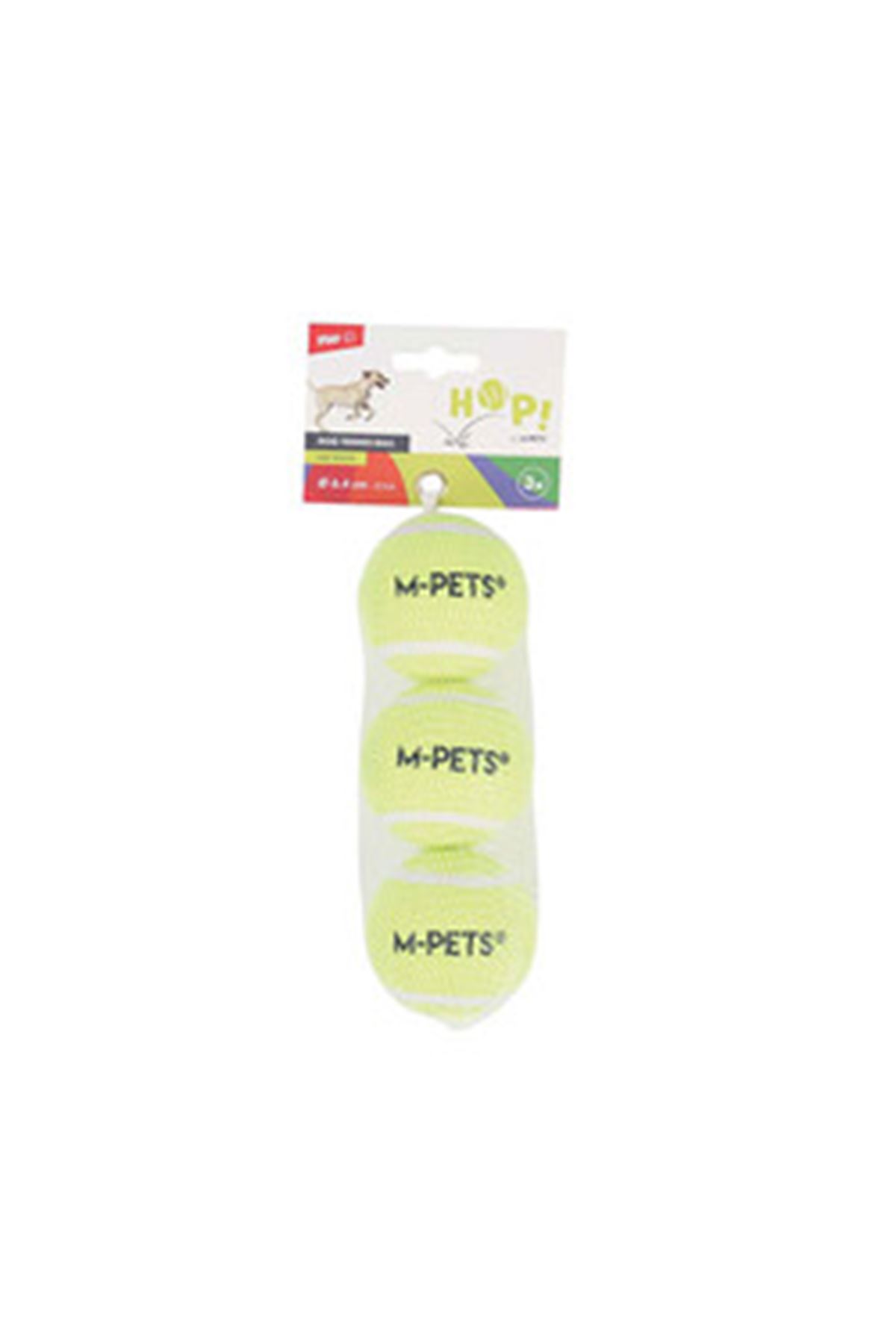 M-Pets Köpek Oyuncağı Hop Tenis Topu Sarı 3'Lü