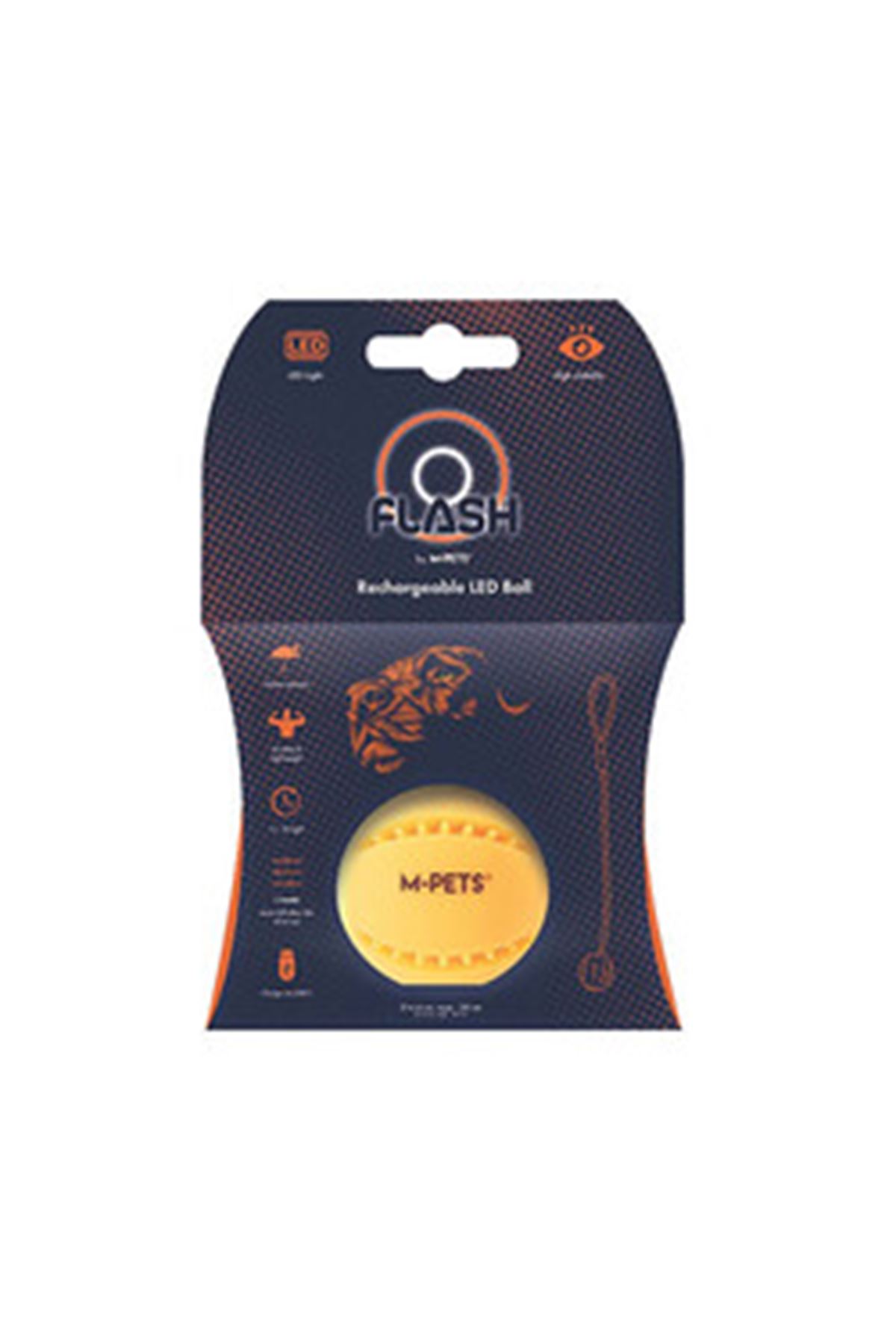 M-Pets Köpek Oyuncağı Flash Led Top Turuncu