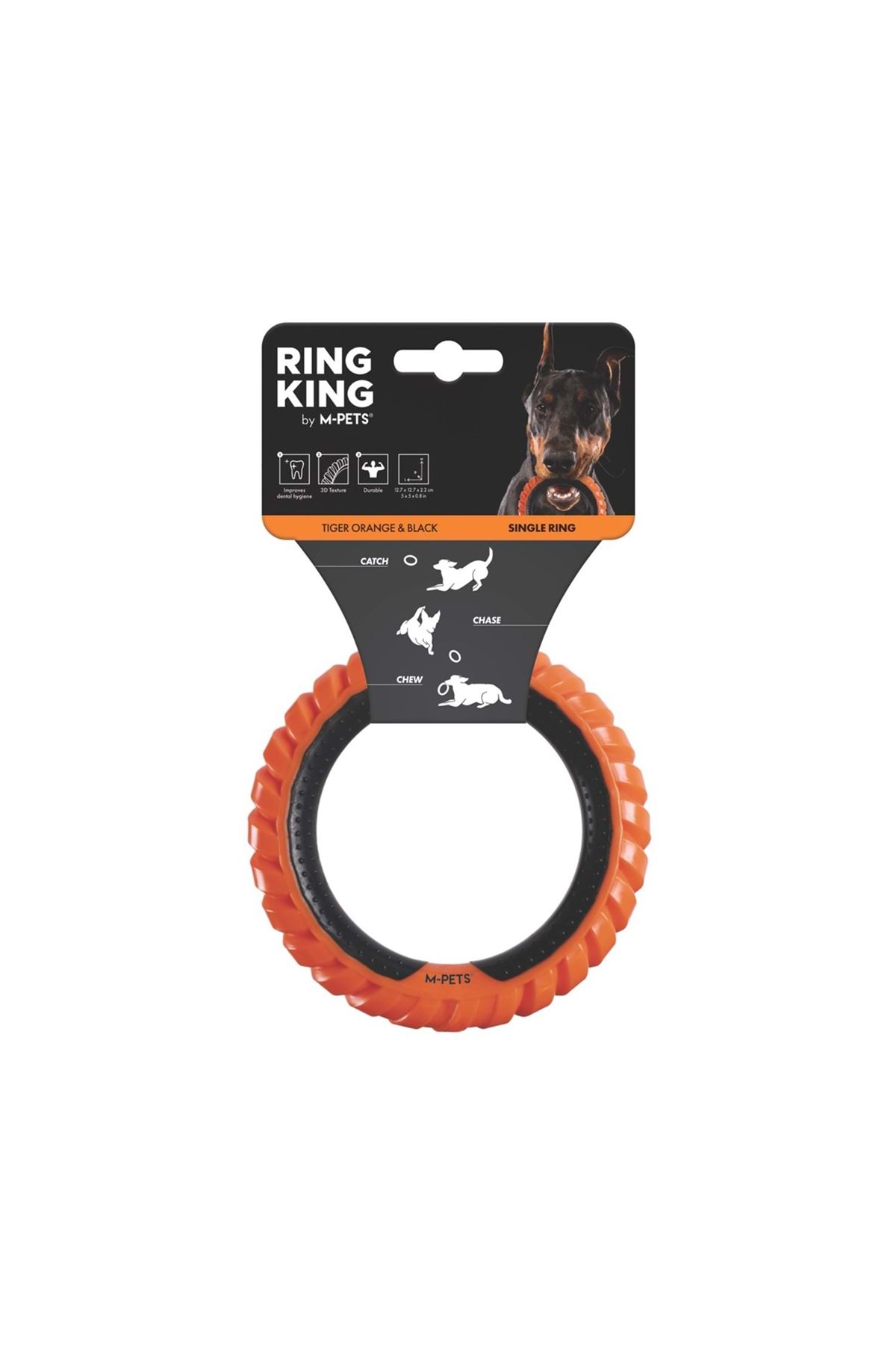 M-Pets Köpek Oyuncağı Single Ring King Turuncu