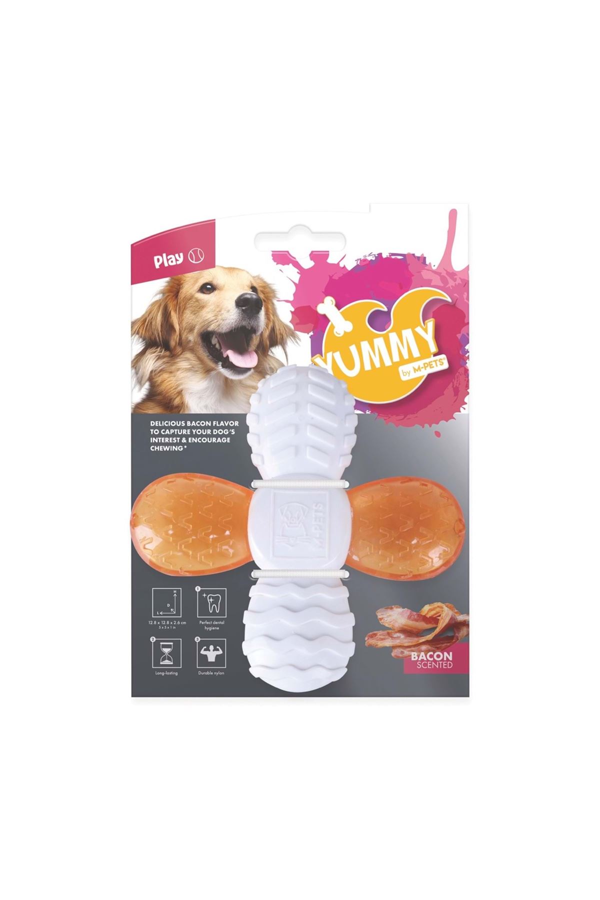 M-Pets Köpek Oyuncağı Yummy Cross Et Aroma Kauçuk