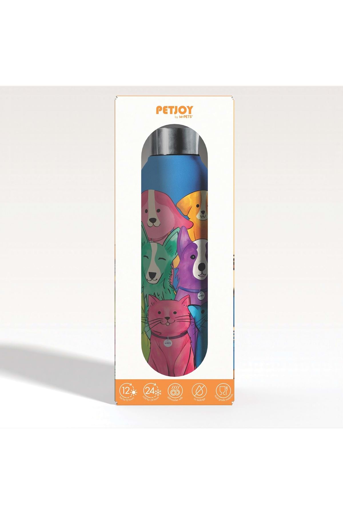 M-Pets Termos Kedi ve Köpek Desenli Mavi 500 Ml