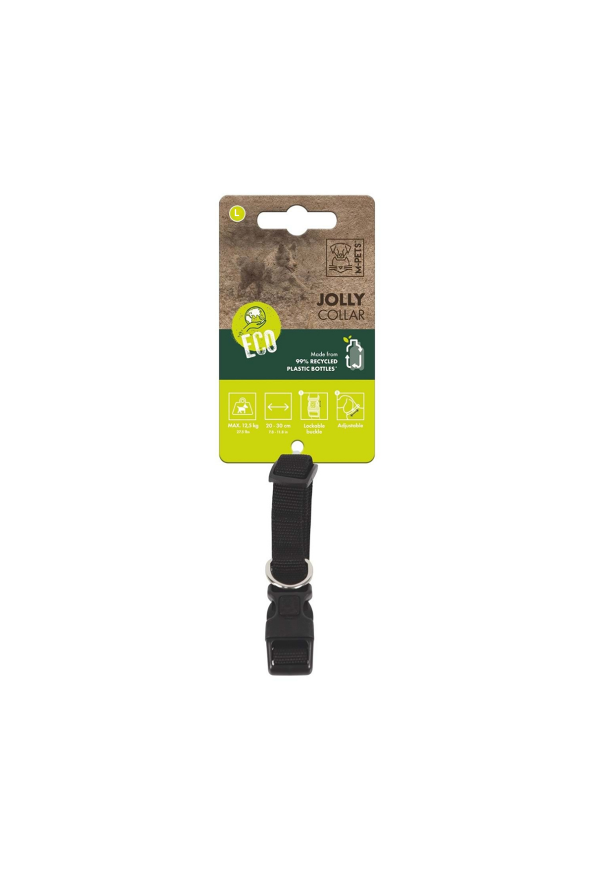 M-Pets Köpek Boyun Tasması Jolly Siyah (L) 30-50Cm