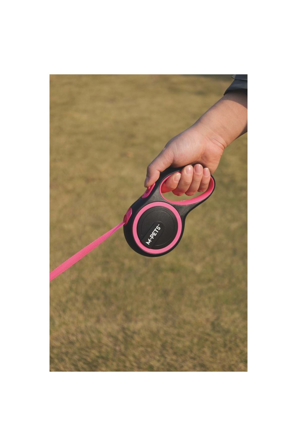M-Pets Köpek Gezdirme Tasması Otomatik Pembe(M) 5M