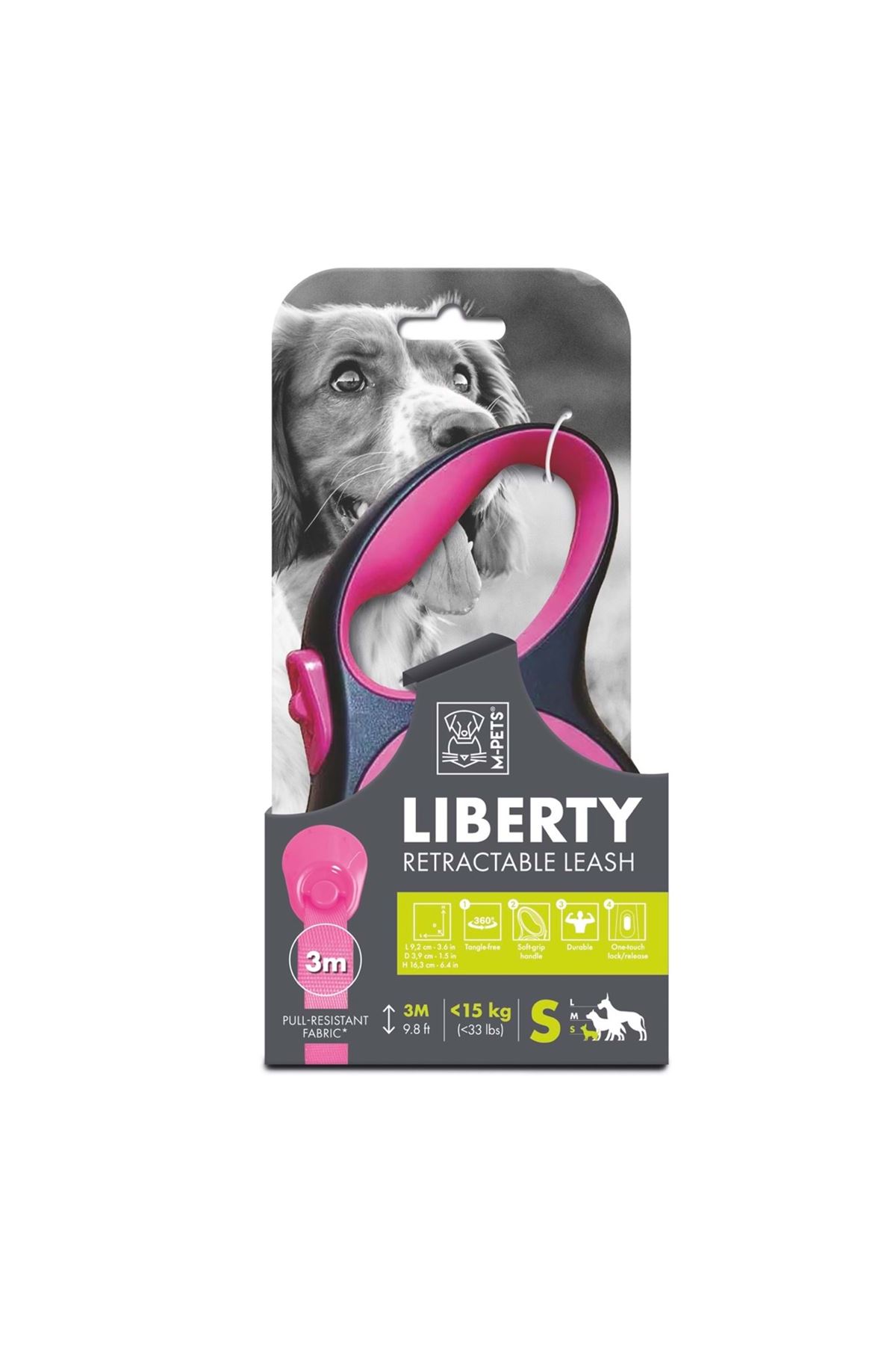 M-Pets Gezdirme Tasma Liberty Otomatik Pembe(S) 3M