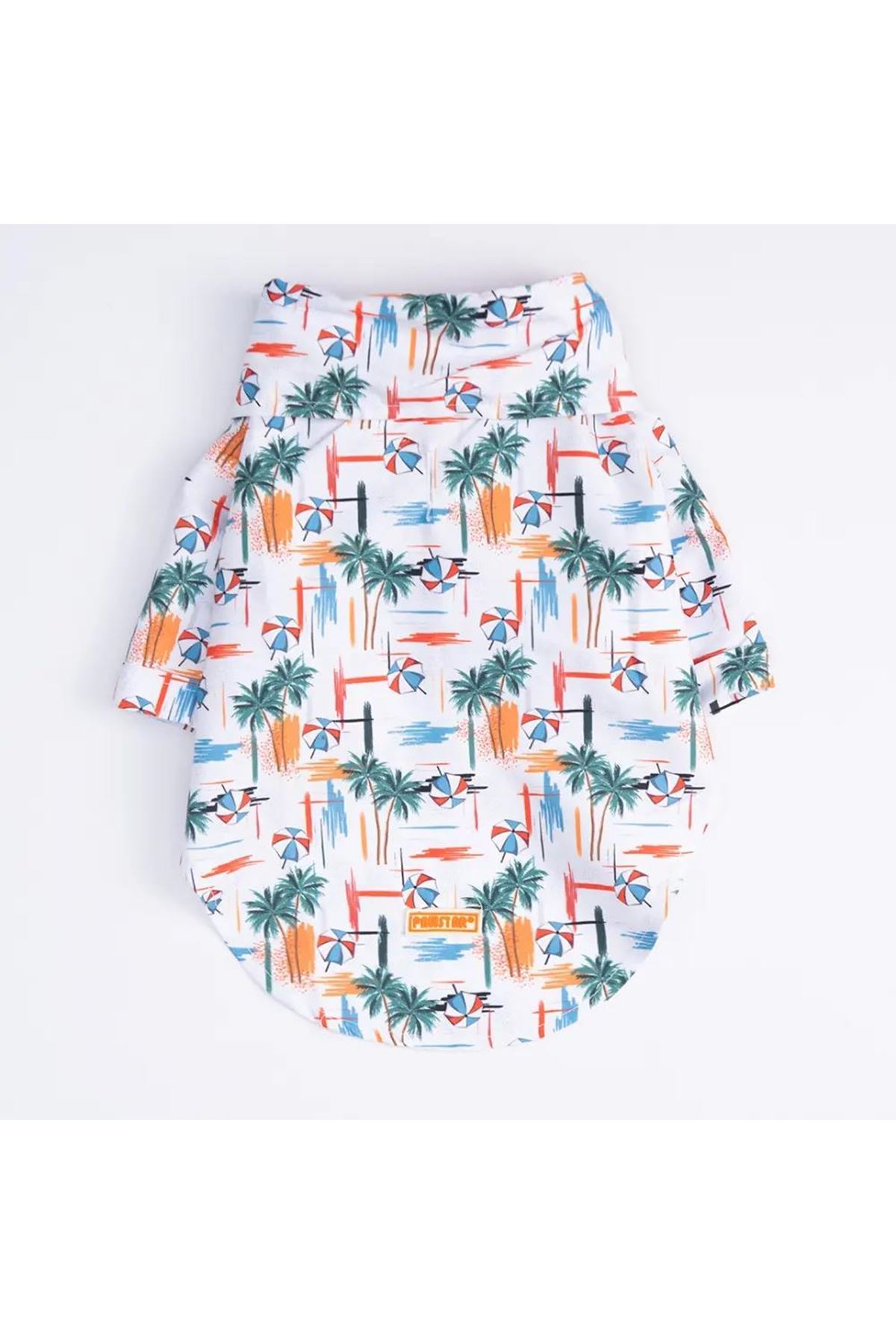 Pawstar Shirt Beach Palmiye Desenli (2XL)